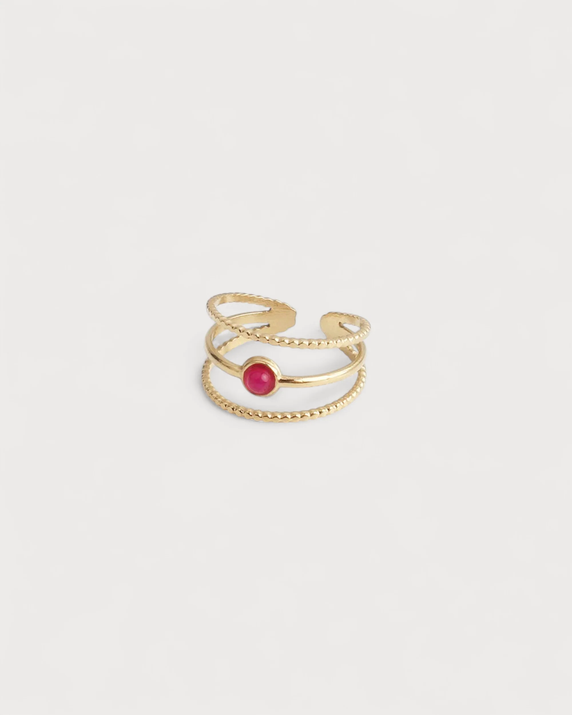 Aarya - Bague - Pierre naturelle - Acier inoxydable - Ajustable - Image 3