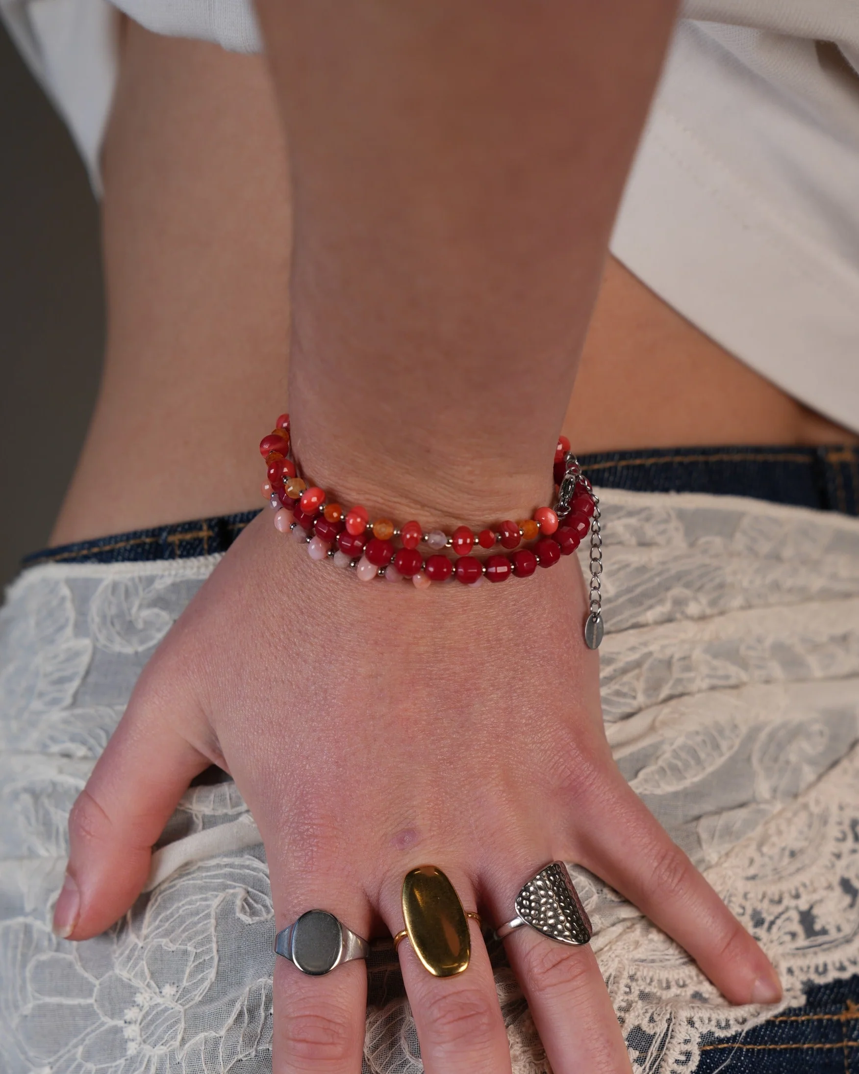 Celia - Bracelet - Pierre naturelle - Acier inoxydable - Image 6