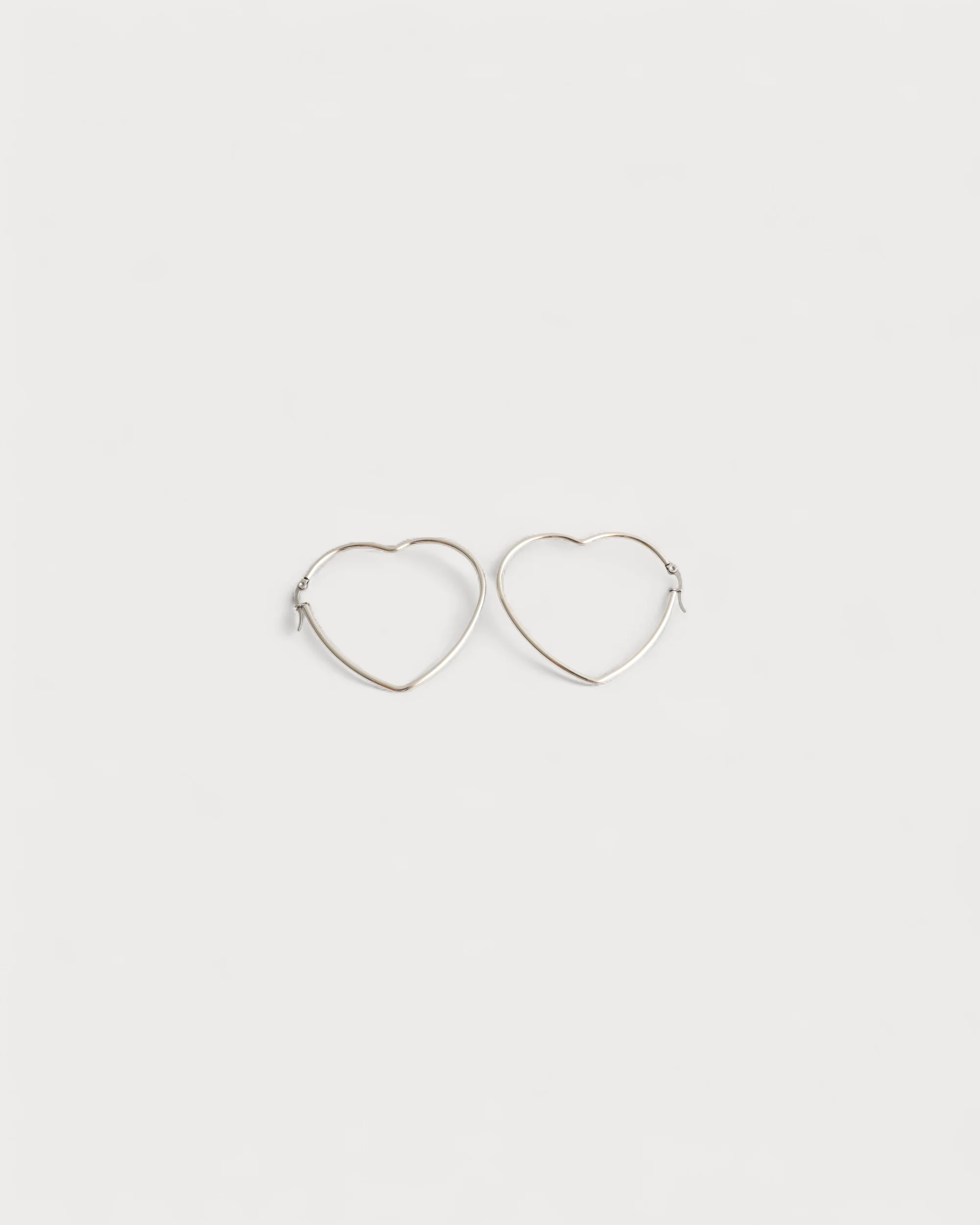 Créoles Cœur - Boucles d'oreilles - Acier inoxydable - Image 8
