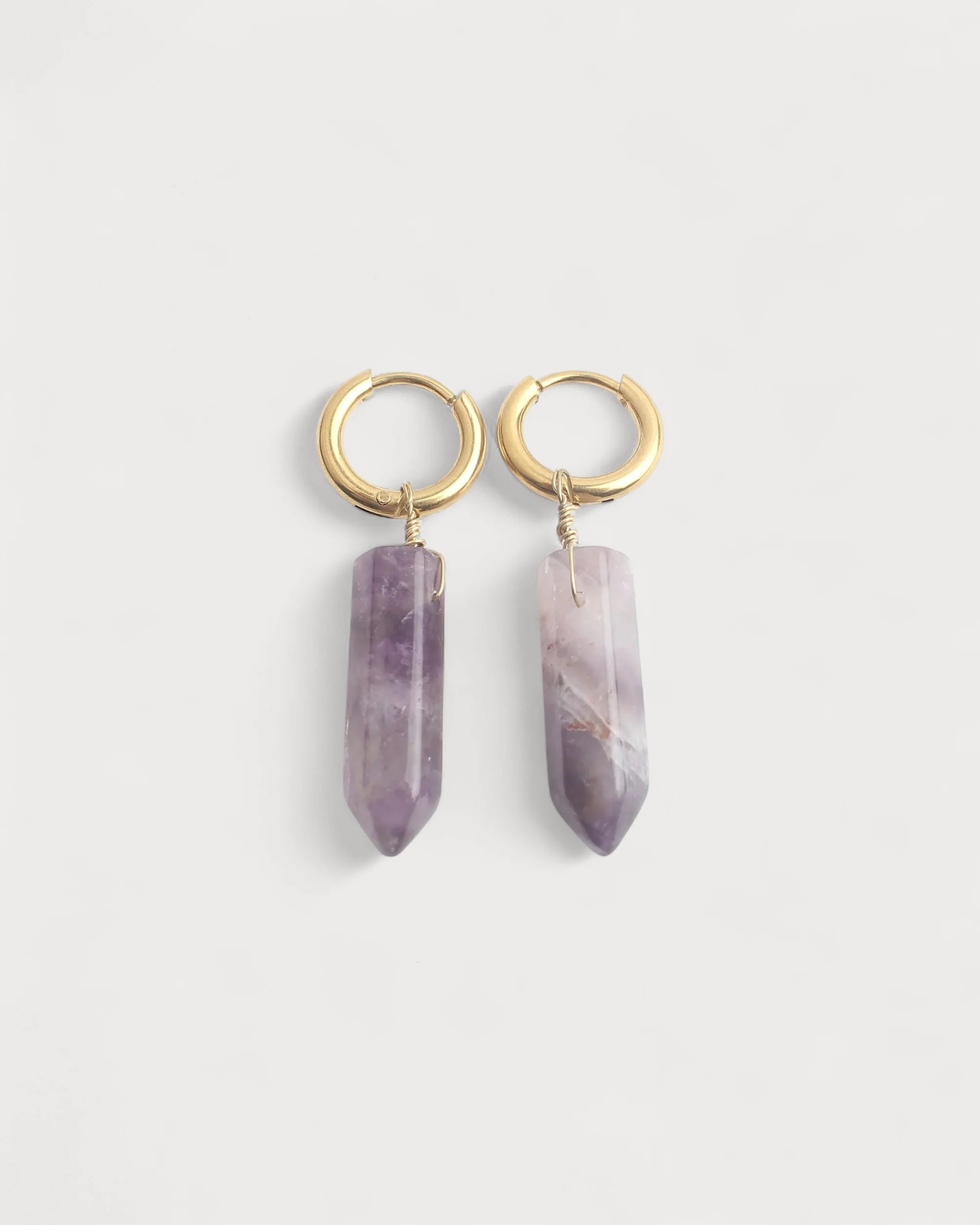 Cristal - Boucles d'oreilles - Pierre naturelle - Acier inoxydable - Image 3