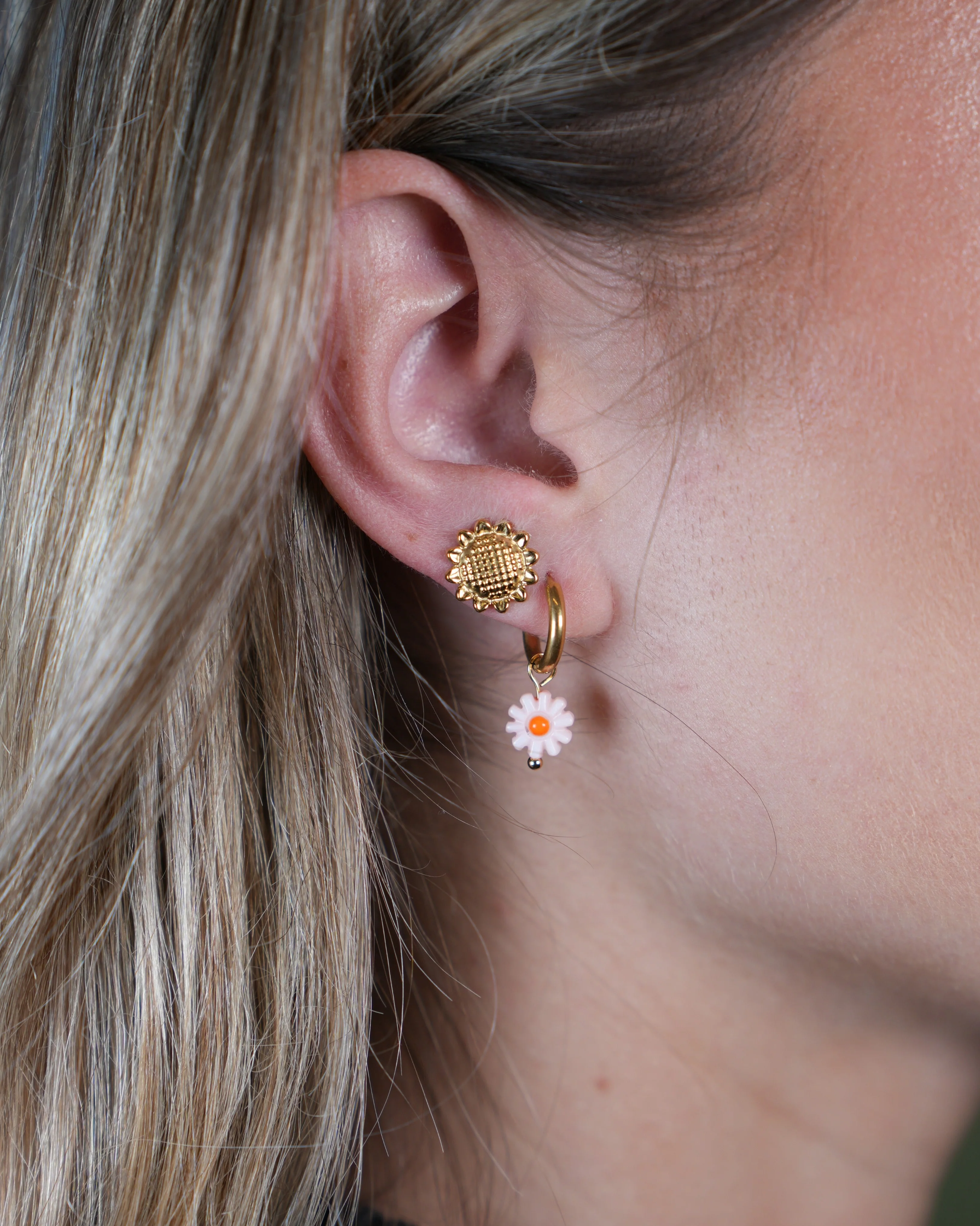 Daisy Flower - Boucles d'oreilles - Acier inoxydable - Image 2