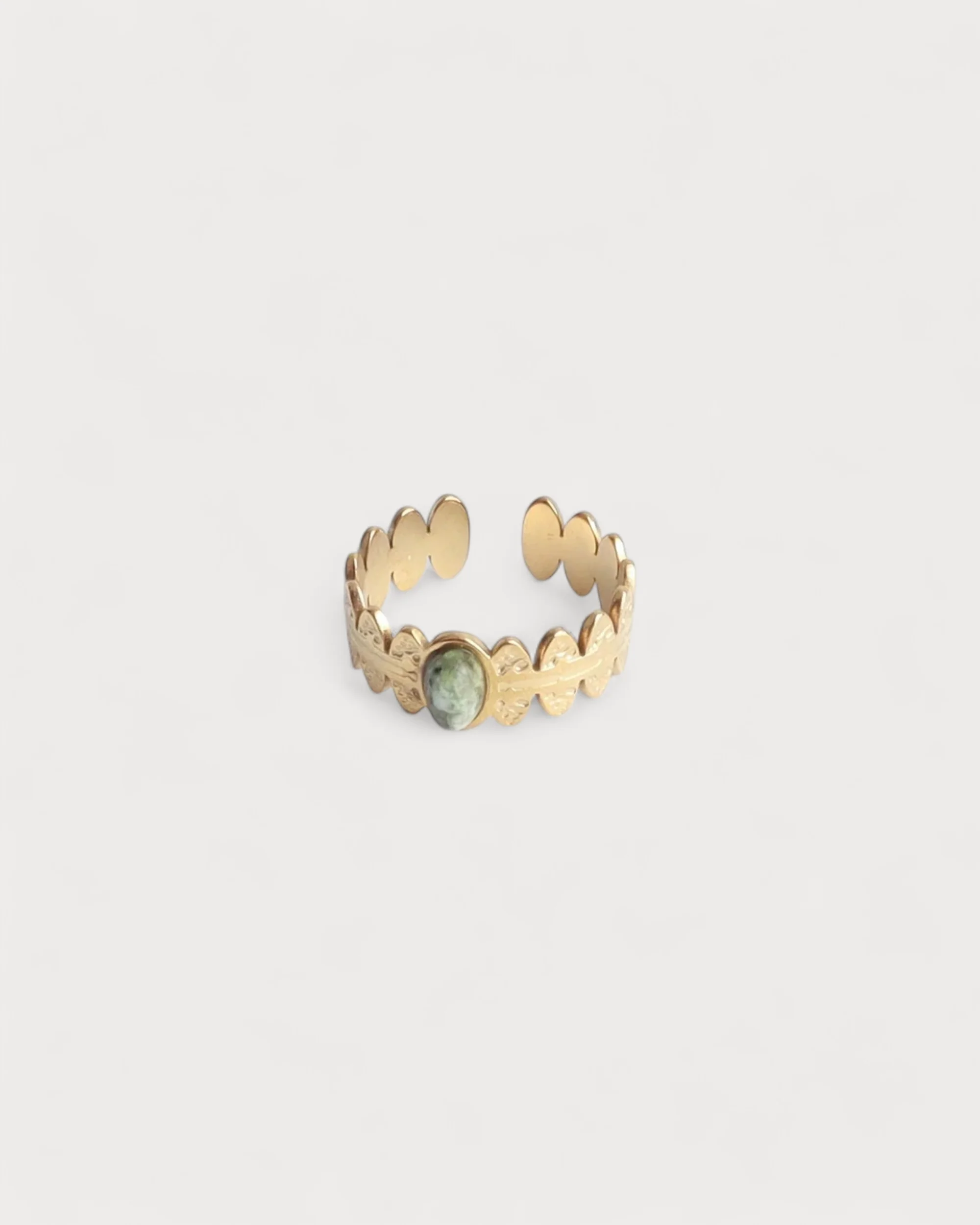 Didi - Bague - Pierre naturelle - Acier inoxydable - Ajustable - Image 7