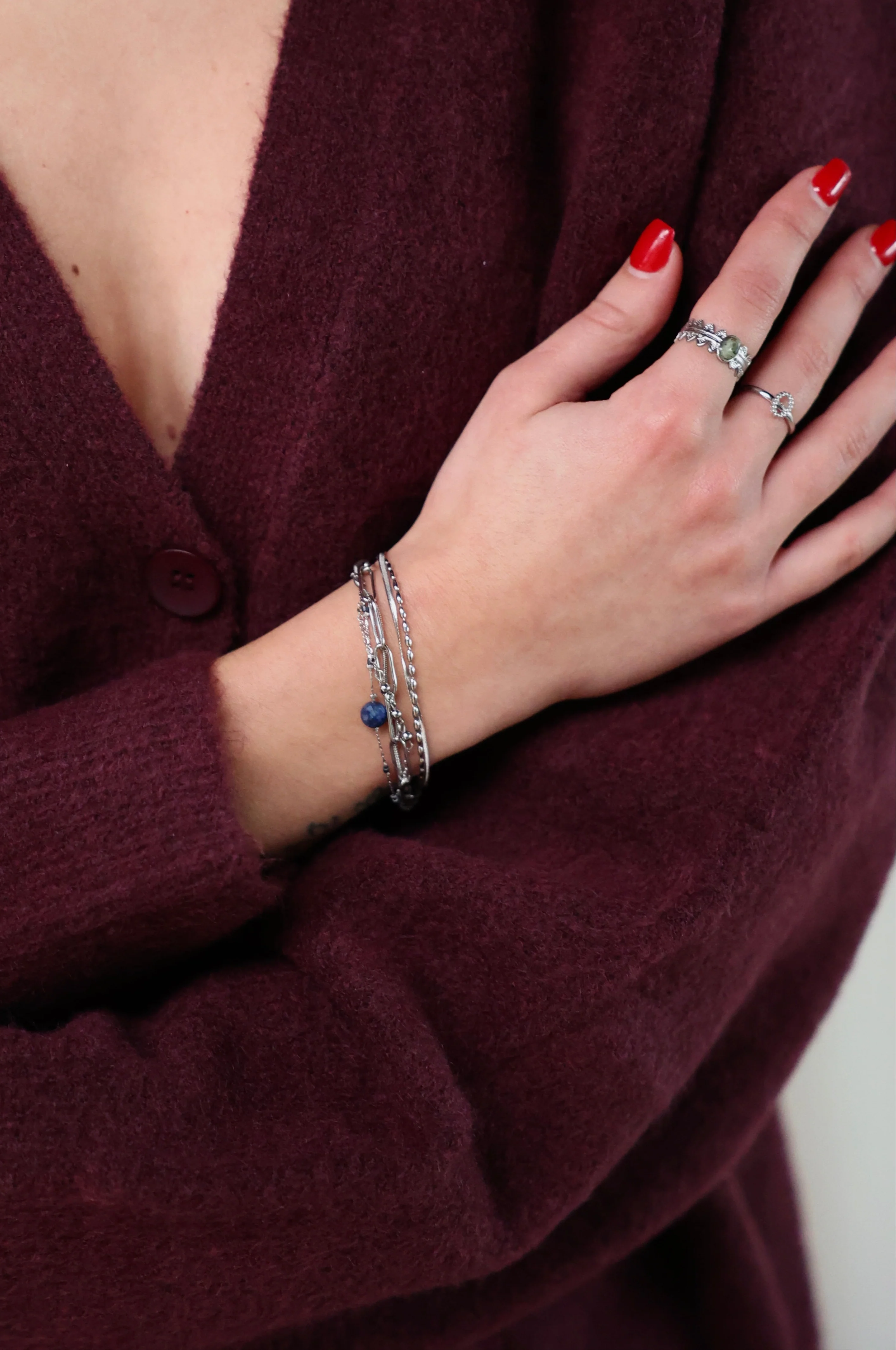 Eloise - Bracelet - Pierre naturelle - 4 couches - Acier inoxydable - Image 14