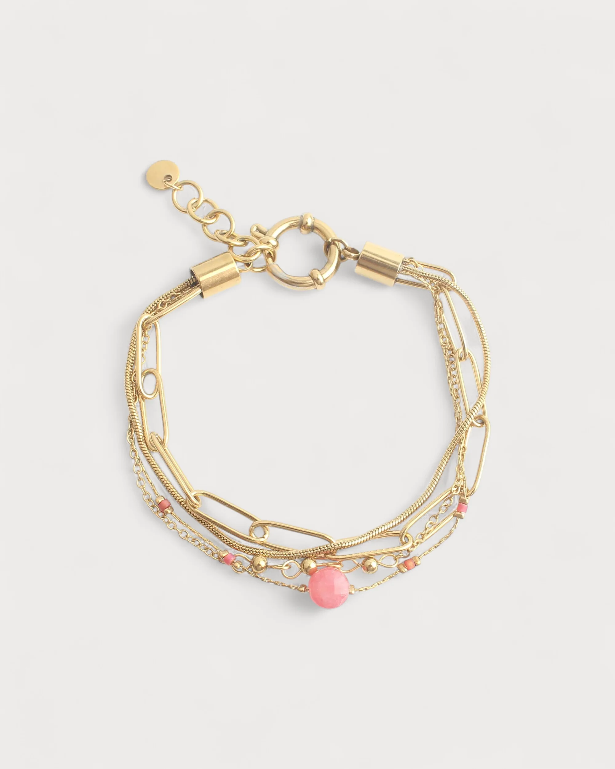 Eloise - Bracelet - Pierre naturelle - 4 couches - Acier inoxydable - Image 3