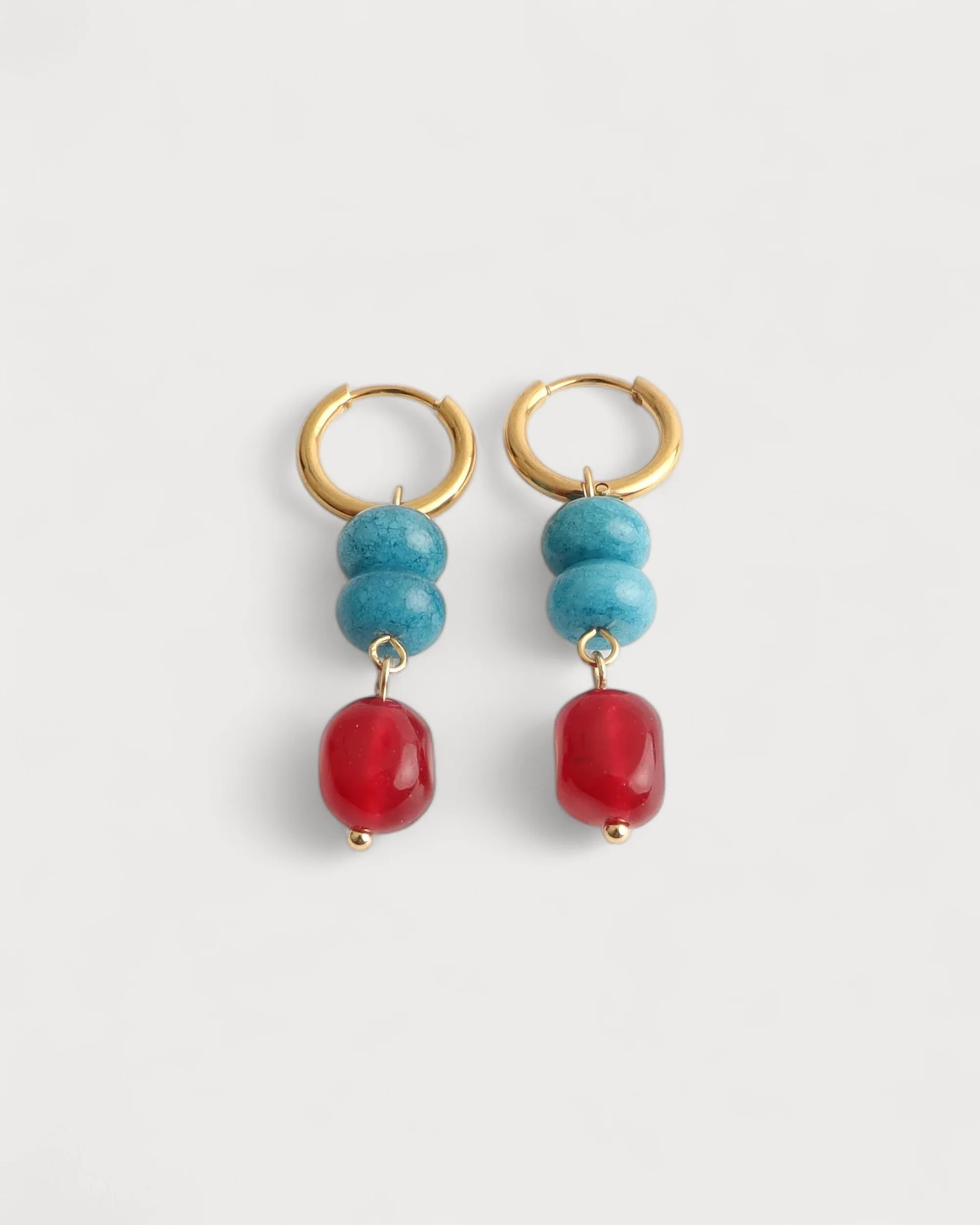 Elvire - Boucles d'oreilles - Pierre naturelle - Acier inoxydable