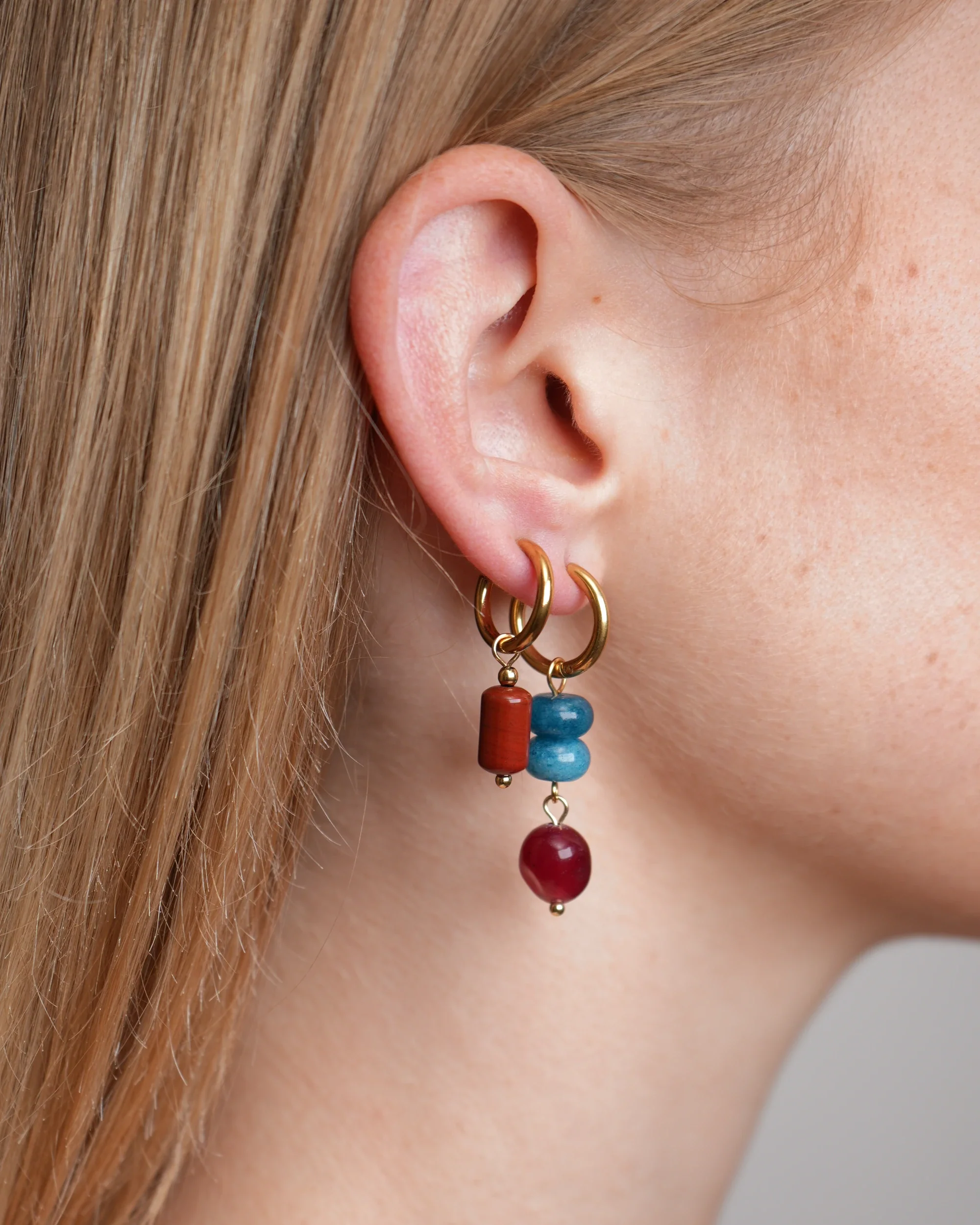 Elvire - Boucles d'oreilles - Pierre naturelle - Acier inoxydable - Image 2