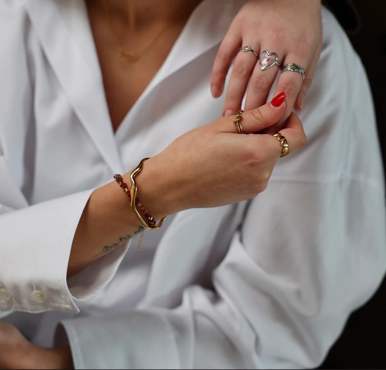 Fiore e amore - Bague - Acier inoxydable - Ajustable - Image 6