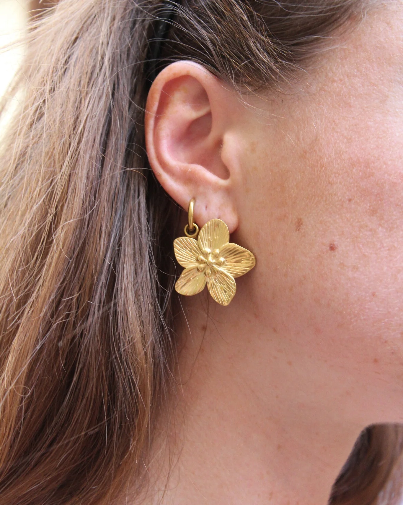 Fleur - Boucles d'oreilles - Acier inoxydable - Image 2