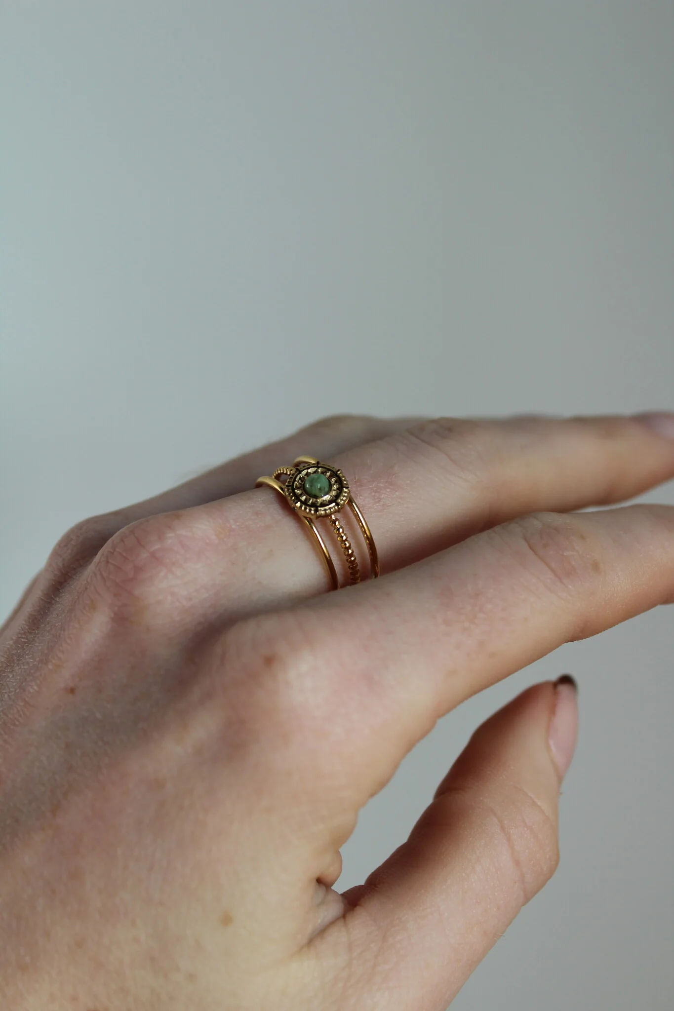 Francis - Bague - Pierre naturelle - Acier inoxydable - Ajustable - Image 2