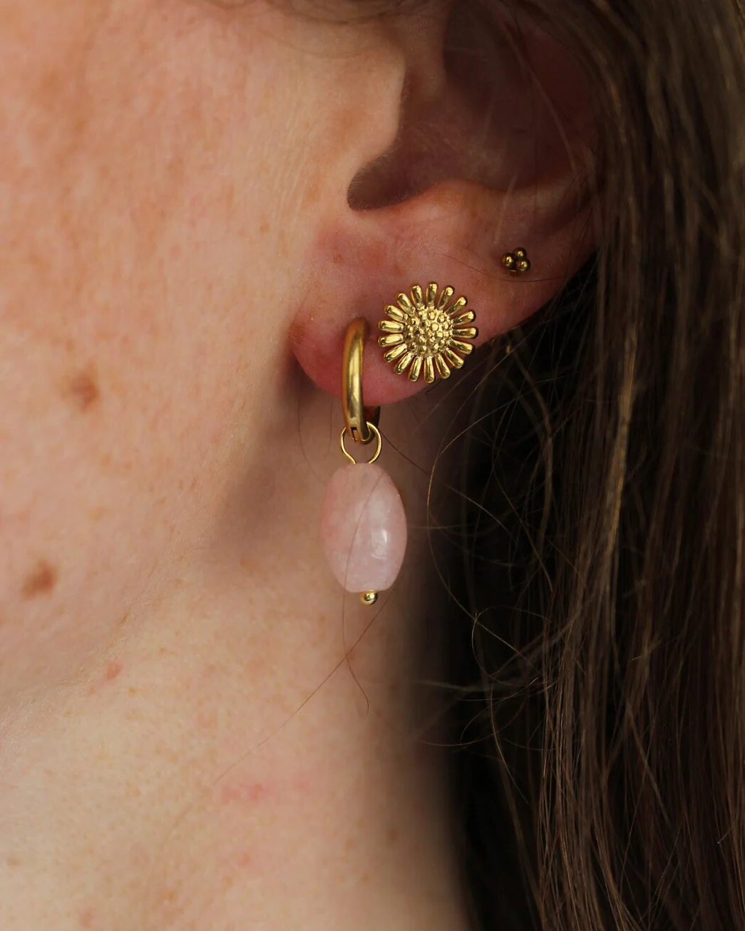 Freyde - Boucles d'oreilles - Pierre naturelle - Acier inoxydable