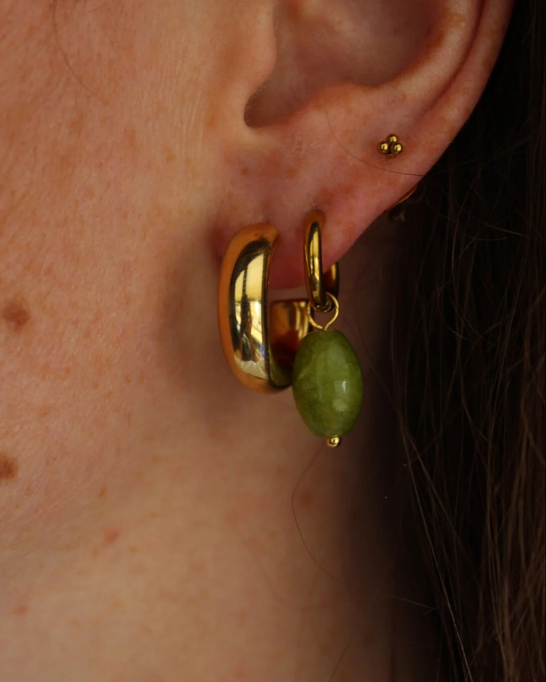 Freyde - Boucles d'oreilles - Pierre naturelle - Acier inoxydable - Image 4