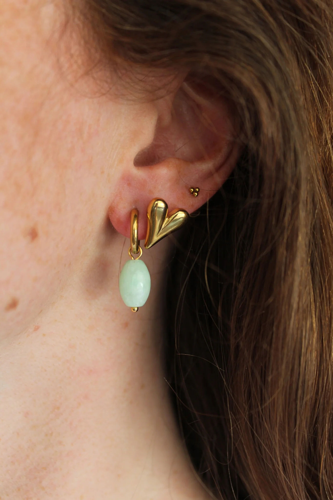 Freyde - Boucles d'oreilles - Pierre naturelle - Acier inoxydable - Image 6
