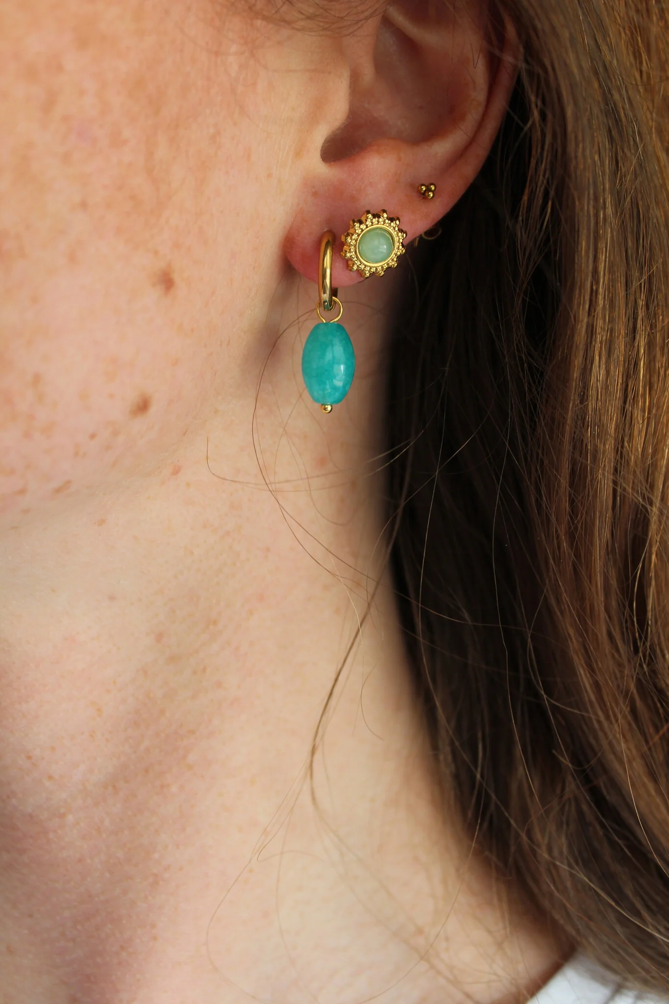 Freyde - Boucles d'oreilles - Pierre naturelle - Acier inoxydable - Image 8
