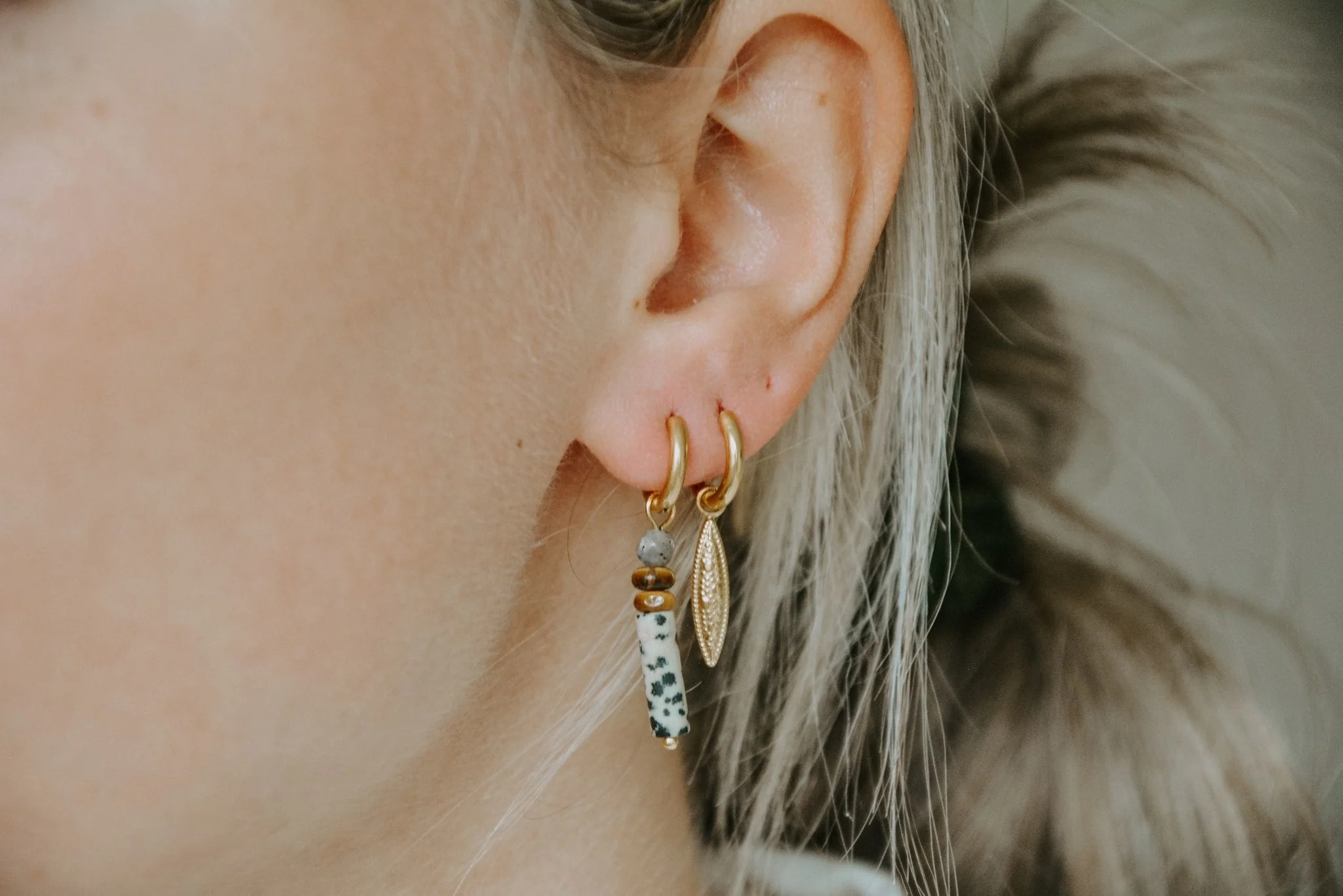 Frida - Boucles d'oreilles - Pierre naturelle - Acier inoxydable - Image 2