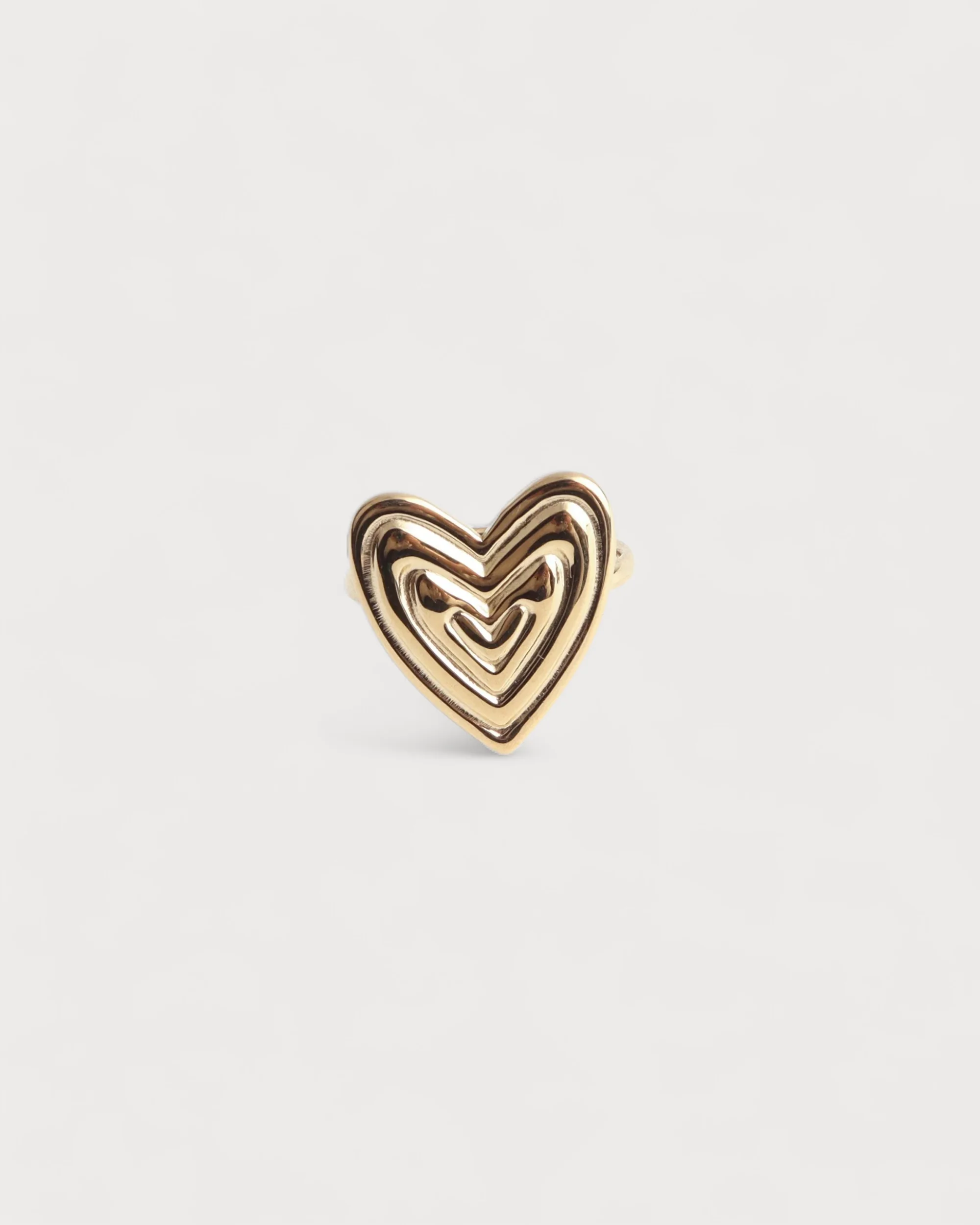 Groovy Heart - Bague - Acier inoxydable - Ajustable