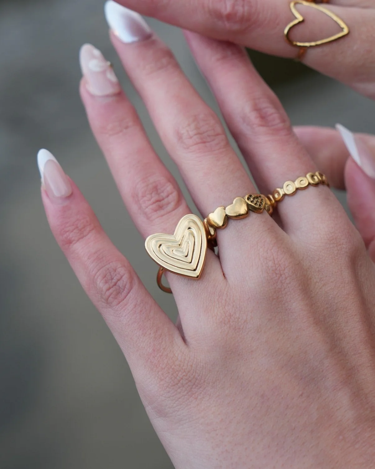 Groovy Heart - Bague - Acier inoxydable - Ajustable - Image 2