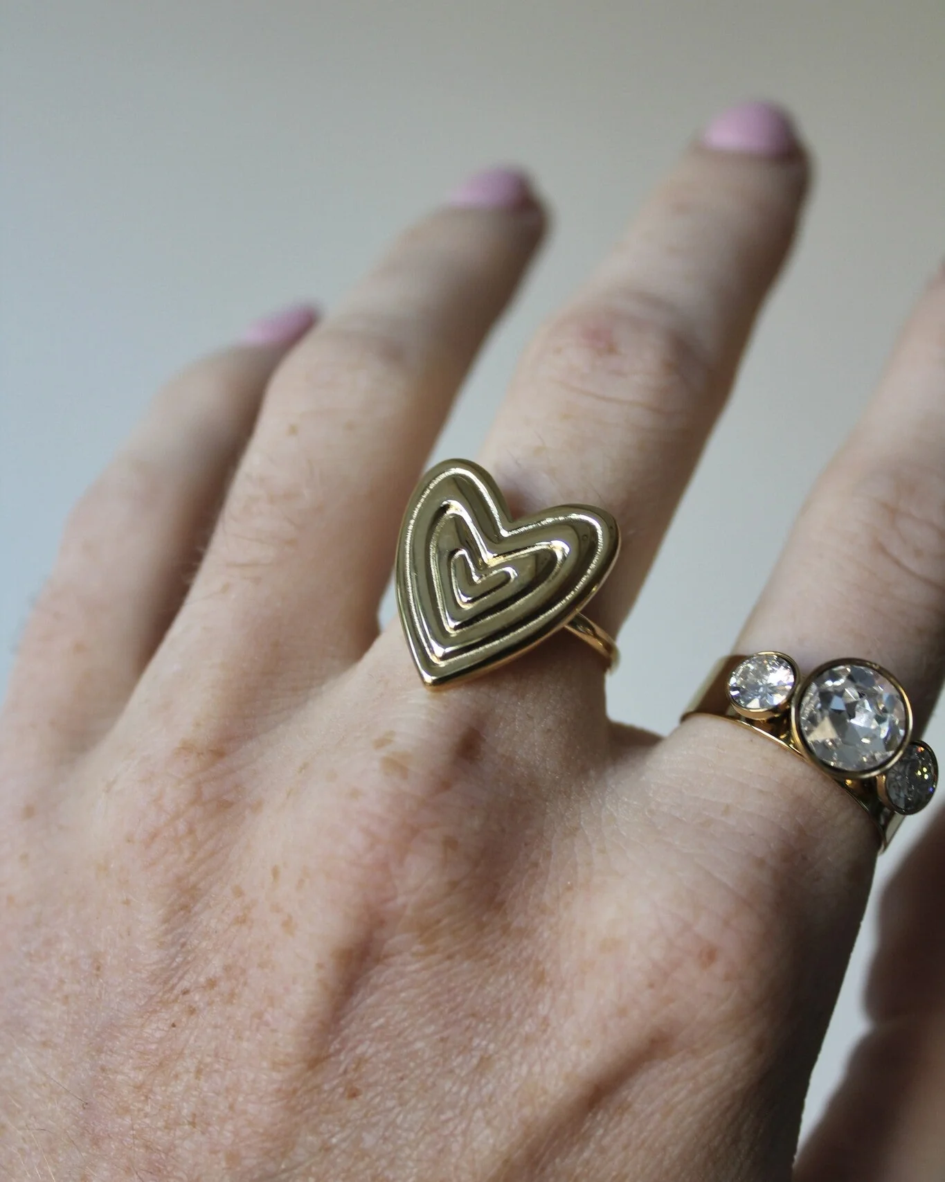 Groovy Heart - Bague - Acier inoxydable - Ajustable - Image 3