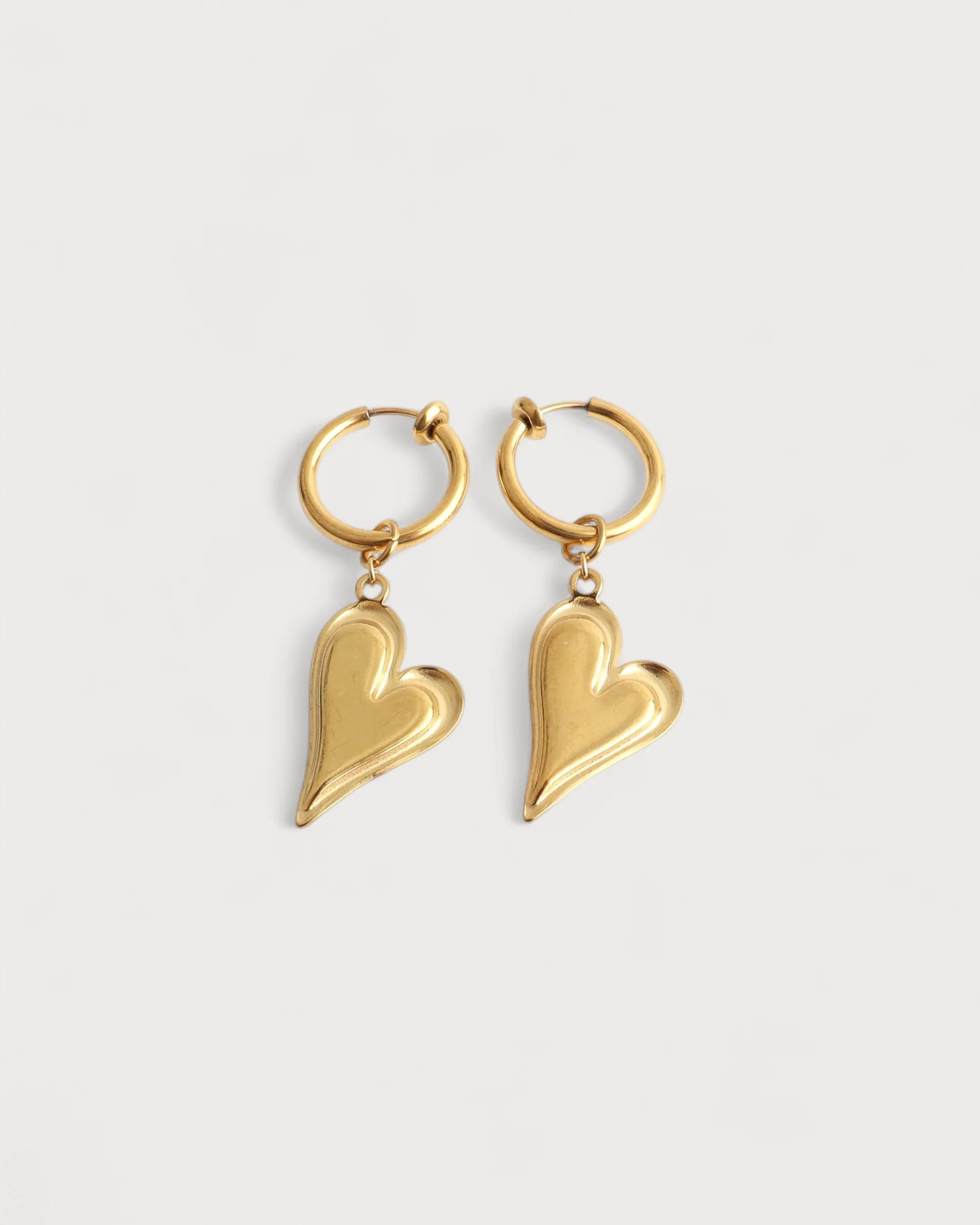 Heart - Boucles d'oreilles - Clip - Acier inoxydable