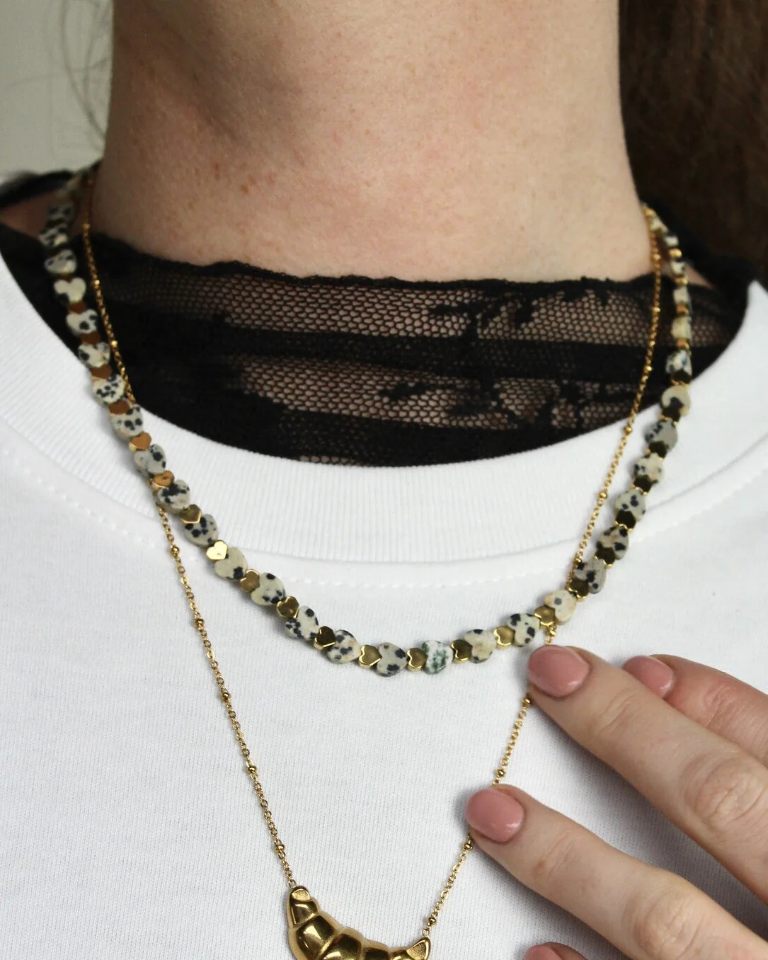 Heart To Heart - Collier - Pierre naturelle - Acier inoxydable - Image 8