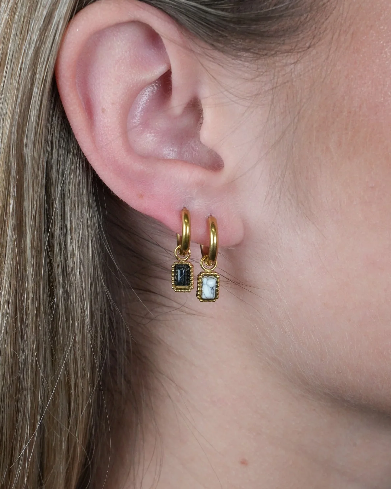 Karma - Boucles d'oreilles - Pierre naturelle - Acier inoxydable - Image 2