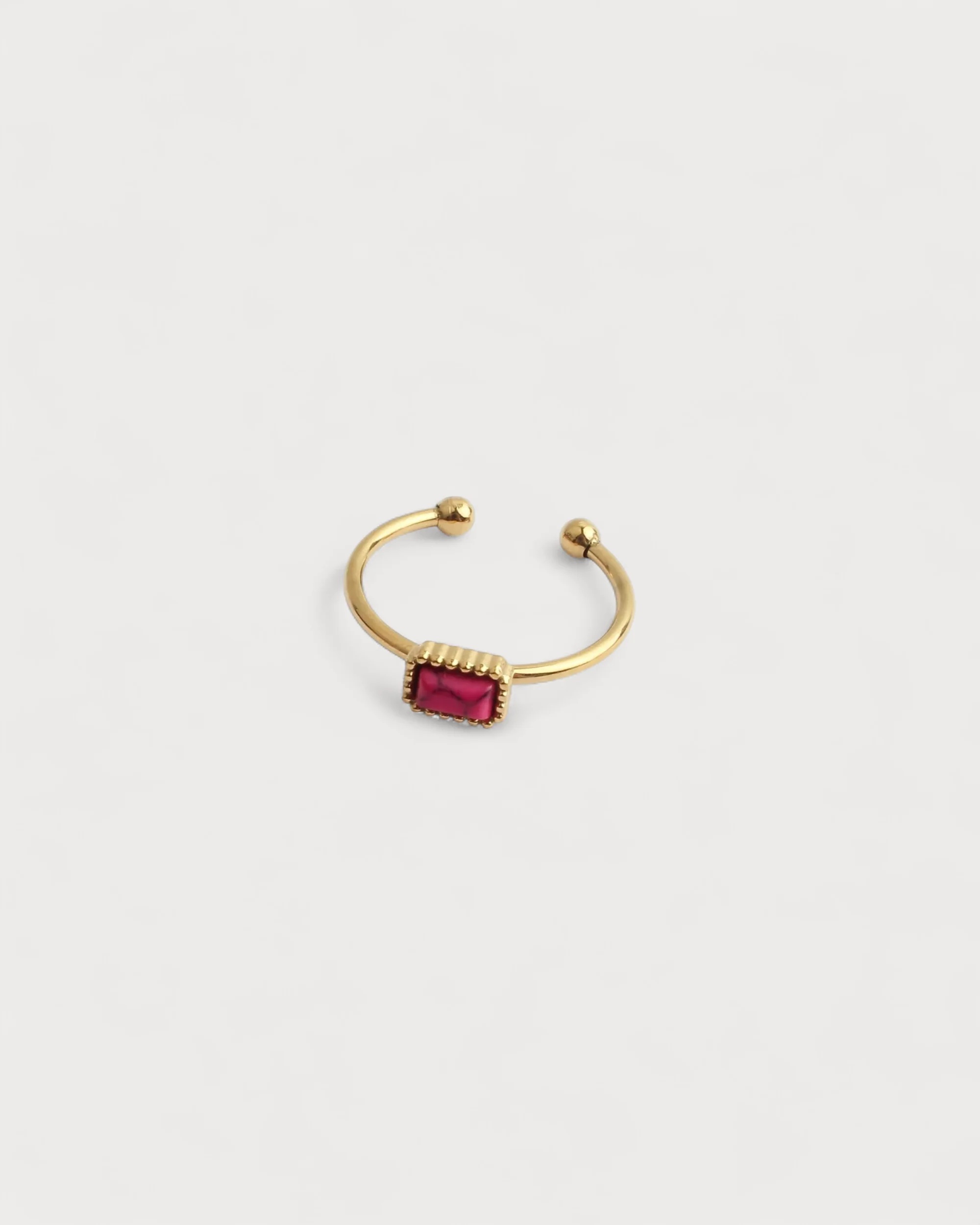 Karma - Bague - Pierre naturelle - Acier inoxydable - Ajustable - Image 3
