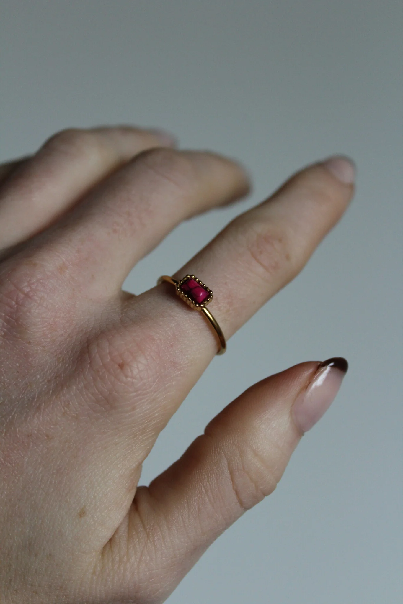 Karma - Bague - Pierre naturelle - Acier inoxydable - Ajustable - Image 4