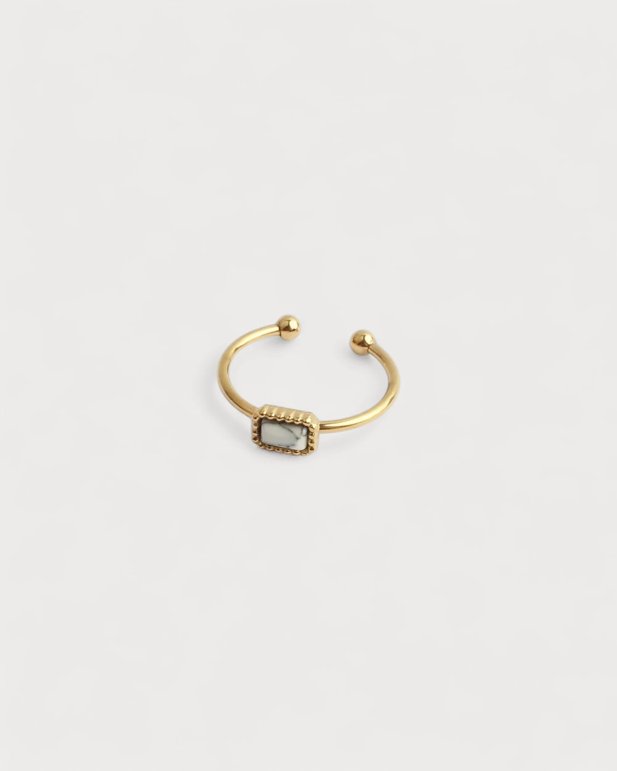 Karma - Bague - Pierre naturelle - Acier inoxydable - Ajustable - Image 5