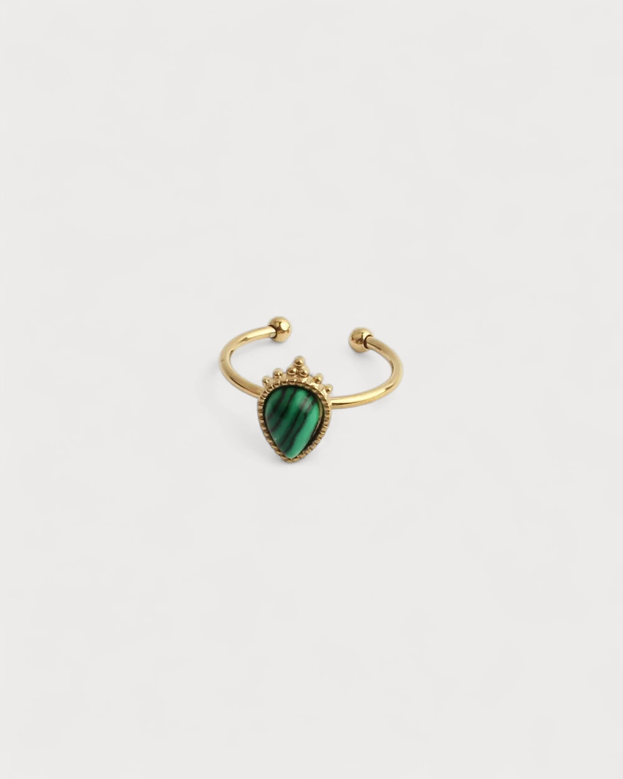 Lara - Bague - Pierre naturelle - Acier inoxydable - Ajustable - Image 3