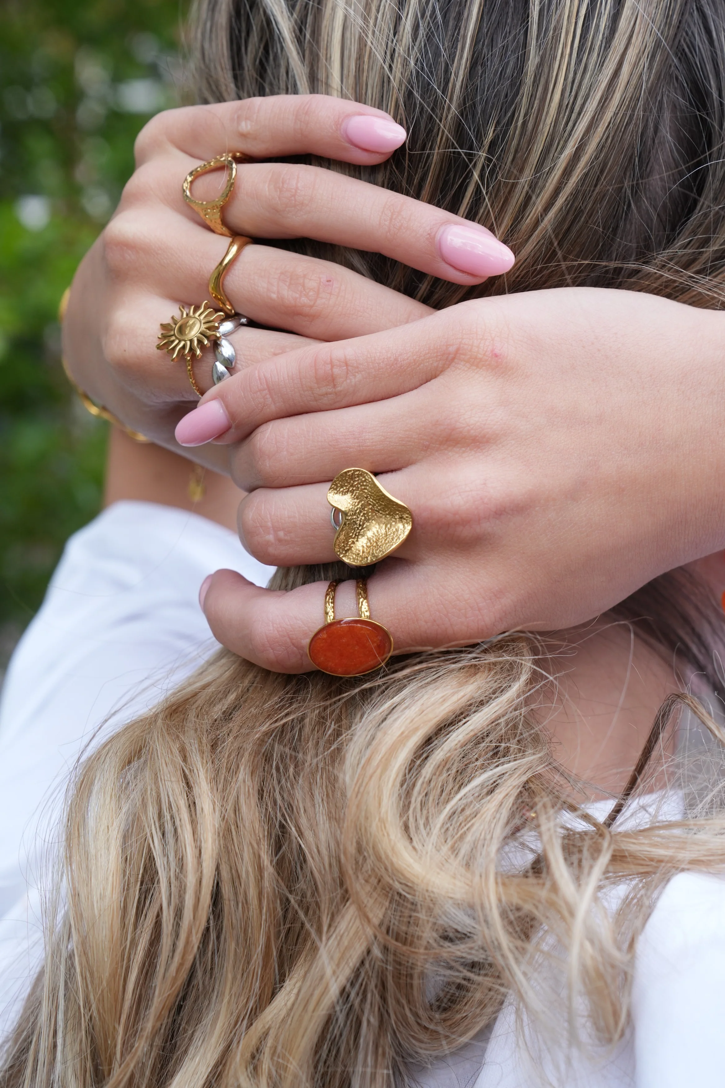 Layla - Bague - Acier inoxydable - Ajustable - Pierre naturelle - Image 9