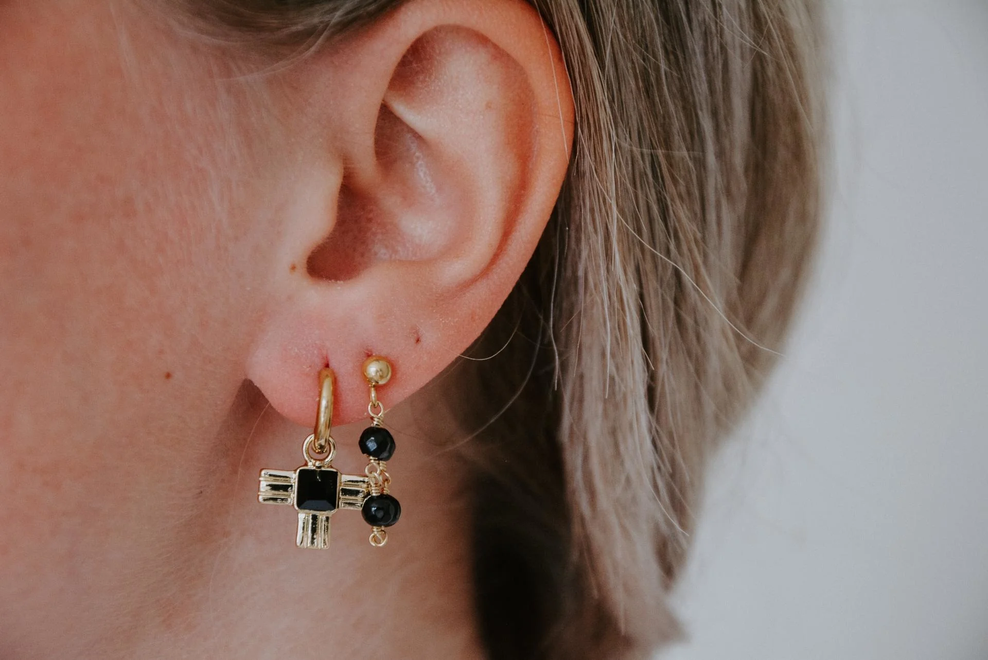 Léa - Boucles d'oreilles - Pierre naturelle - Acier inoxydable - Image 2