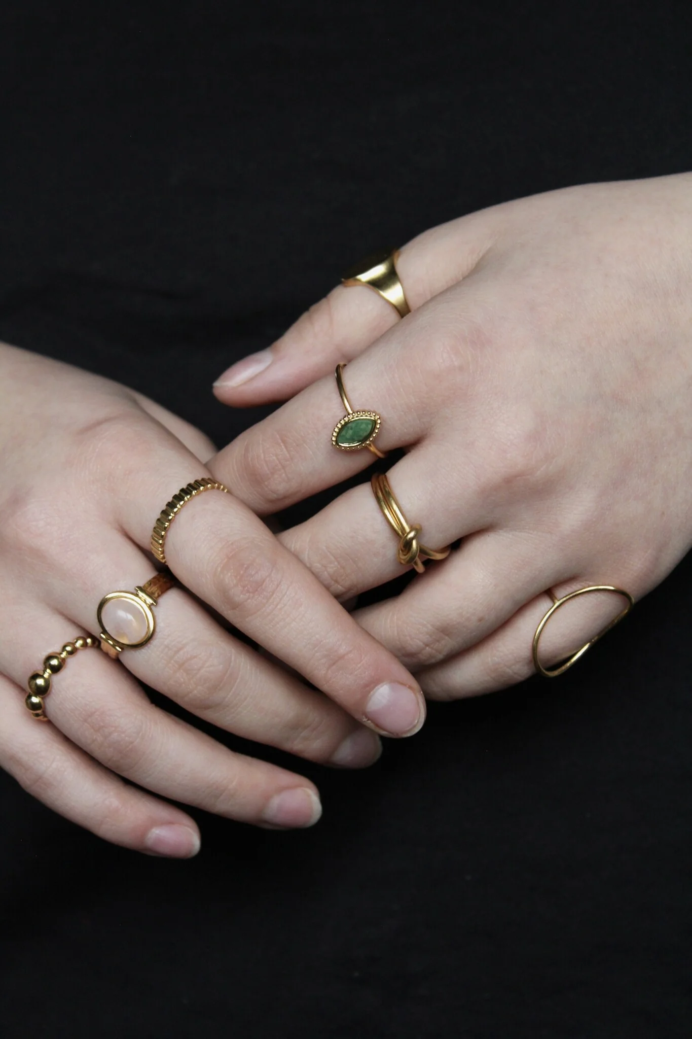 Lindy - Bague - Pierre naturelle - Acier inoxydable - Ajustable - Image 13
