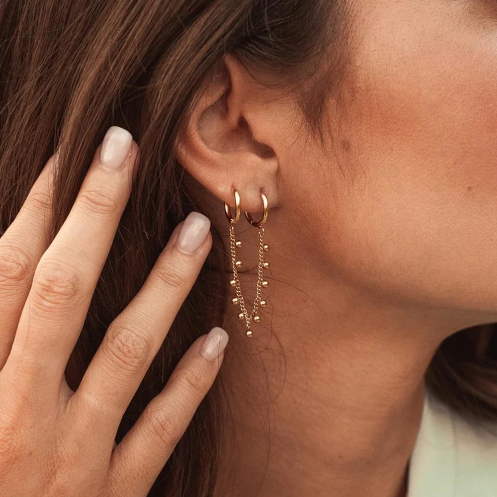 Little dots - Boucle d'oreille double - Acier inoxydable - Image 2
