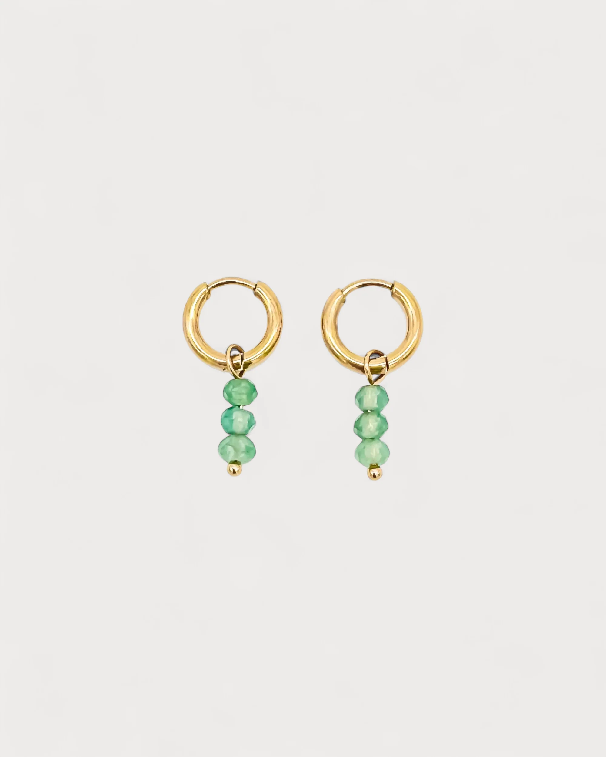 Luna - Boucles d'oreilles - Pierre naturelle - Acier inoxydable