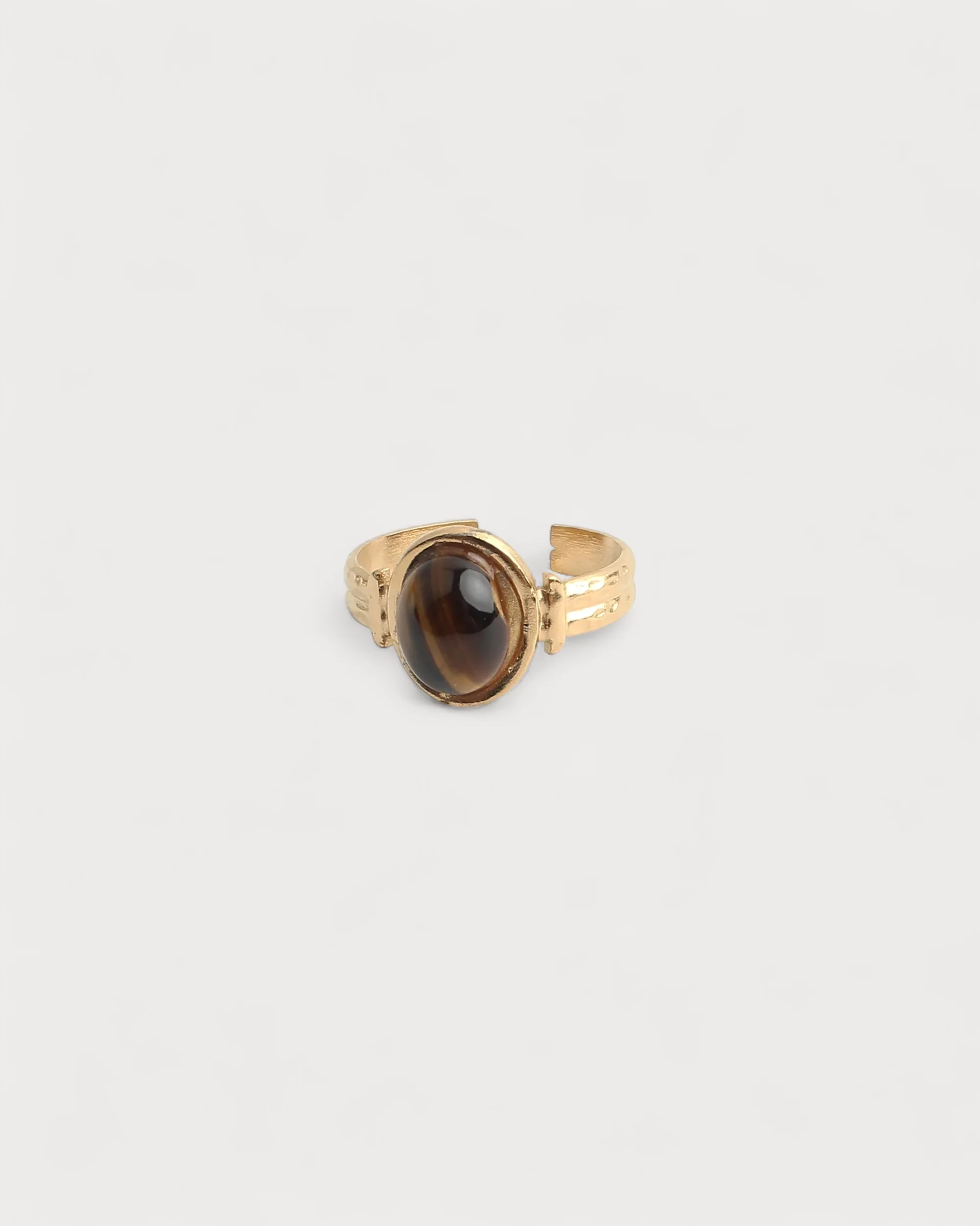 Mégane - Bague - Pierre naturelle - Acier inoxydable - Ajustable