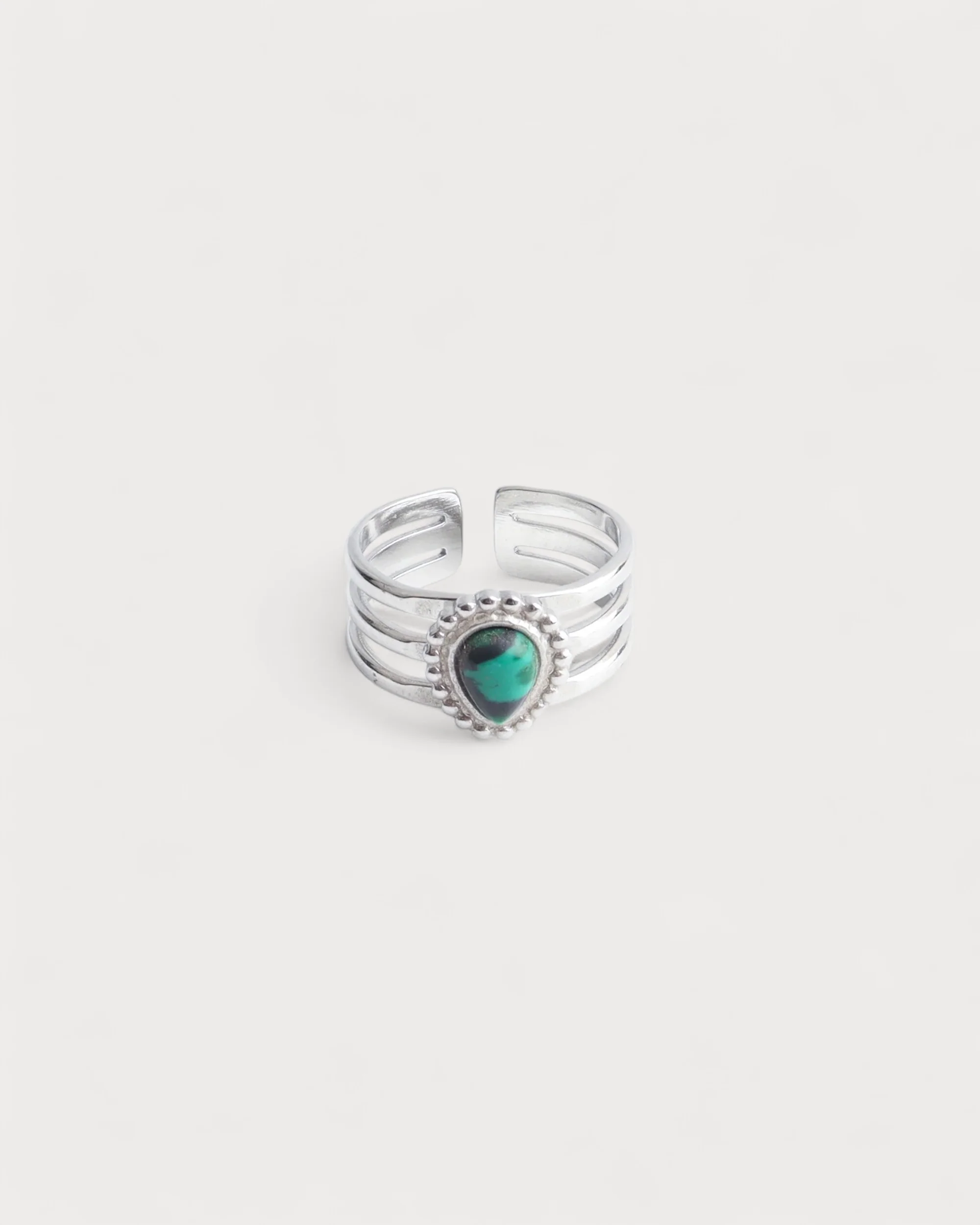 Menthe - Bague - Pierre naturelle - Acier inoxydable - Ajustable - Image 11
