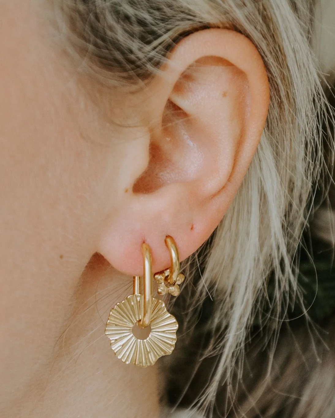 Mini fleur - Boucles d'oreilles - Acier inoxydable - Image 2