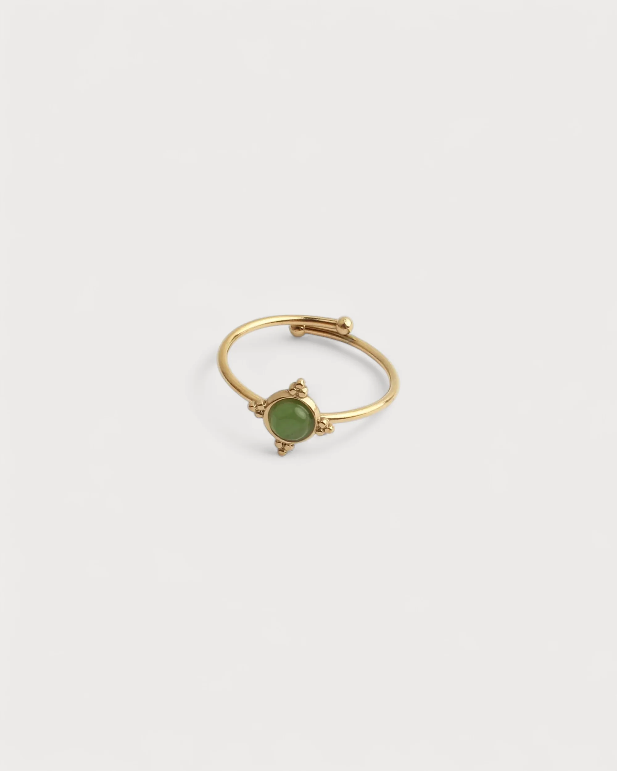 Pierre minimaliste - Bague - Acier inoxydable - Ajustable - Pierre naturelle