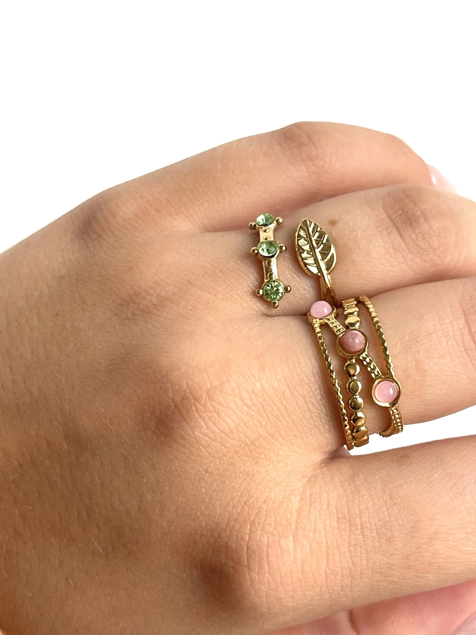 Noelle - Bague - Pierre naturelle - Acier inoxydable - Ajustable - Image 4
