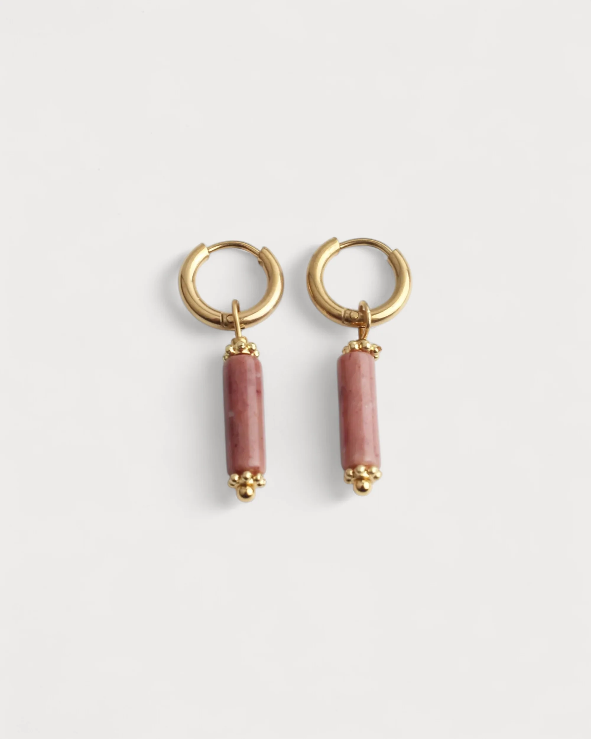 Olivia - Boucles d'oreilles - Pierre naturelle - Acier inoxydable