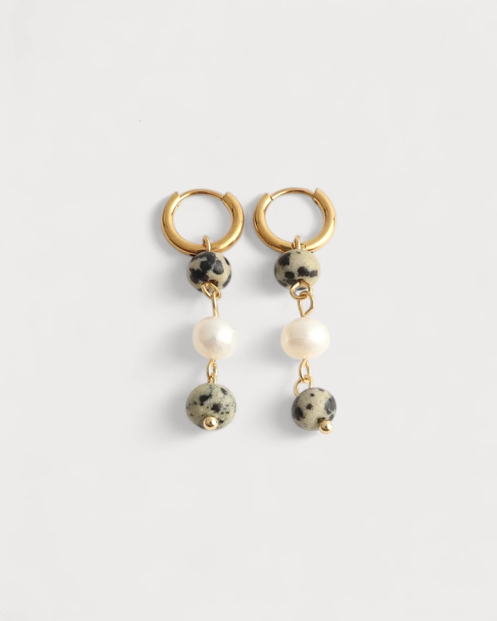 Ova - Boucles d'oreilles - Pierre naturelle - Acier inoxydable