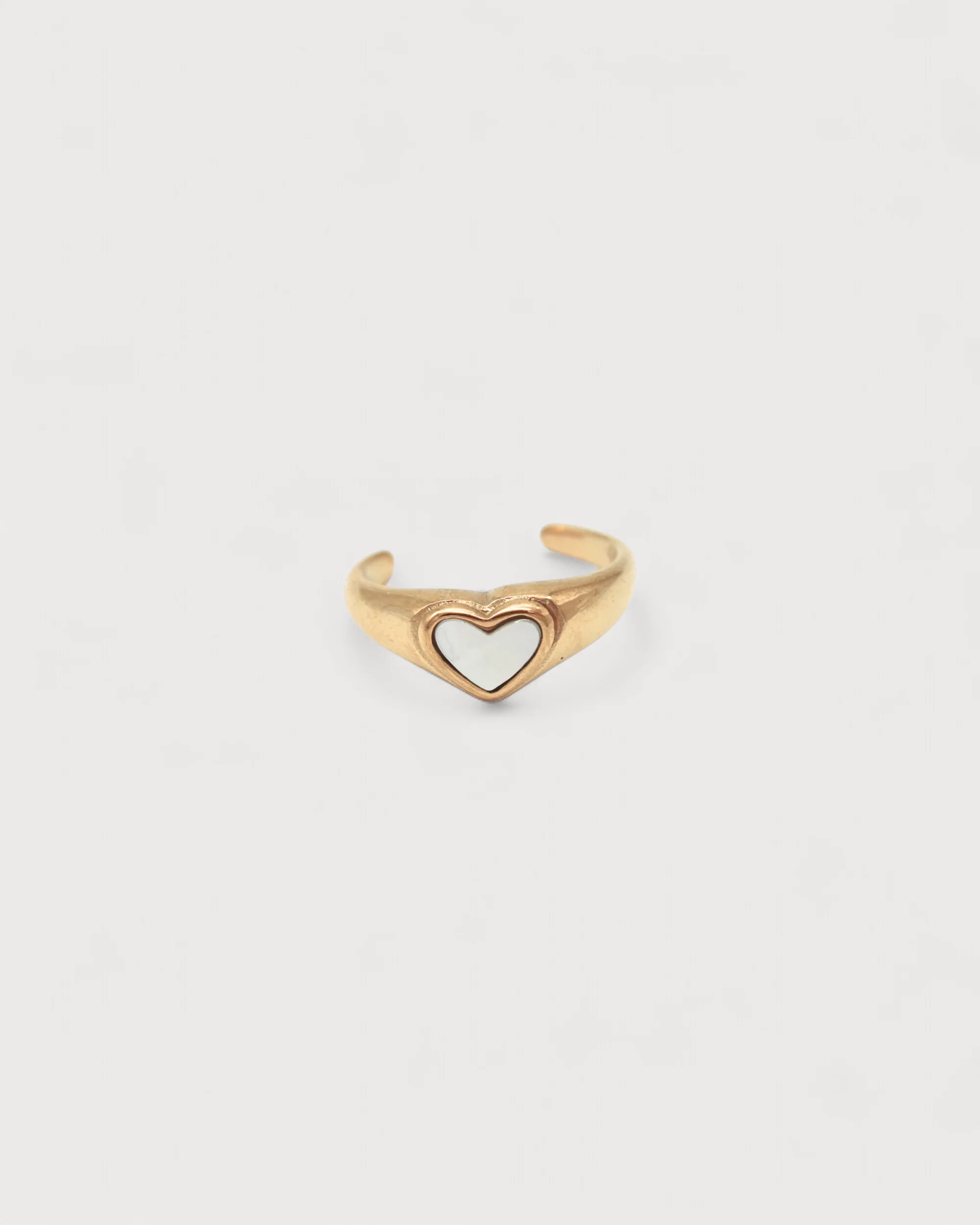 Coeur de perle - Bague - Acier inoxydable - Ajustable