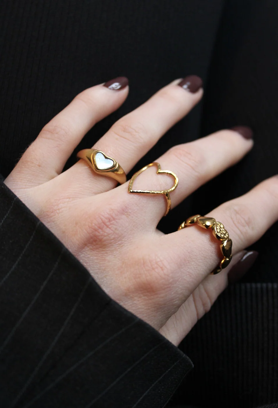 Coeur de perle - Bague - Acier inoxydable - Ajustable - Image 2