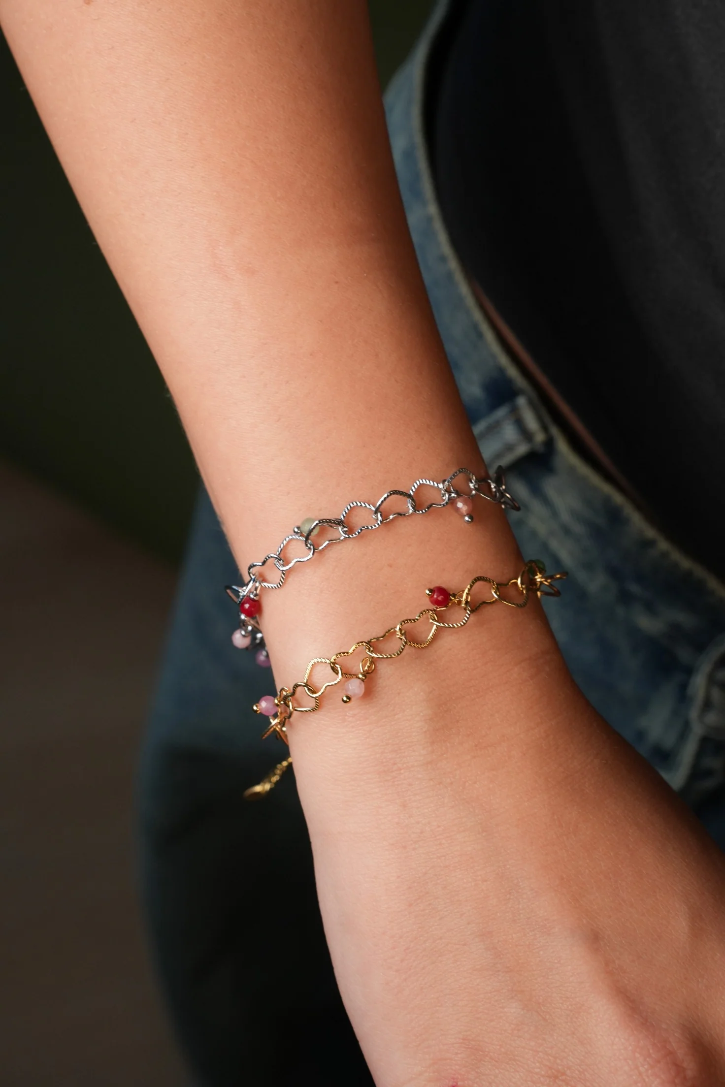 Pomme - Bracelet - Pierre naturelle - Acier inoxydable - Image 2