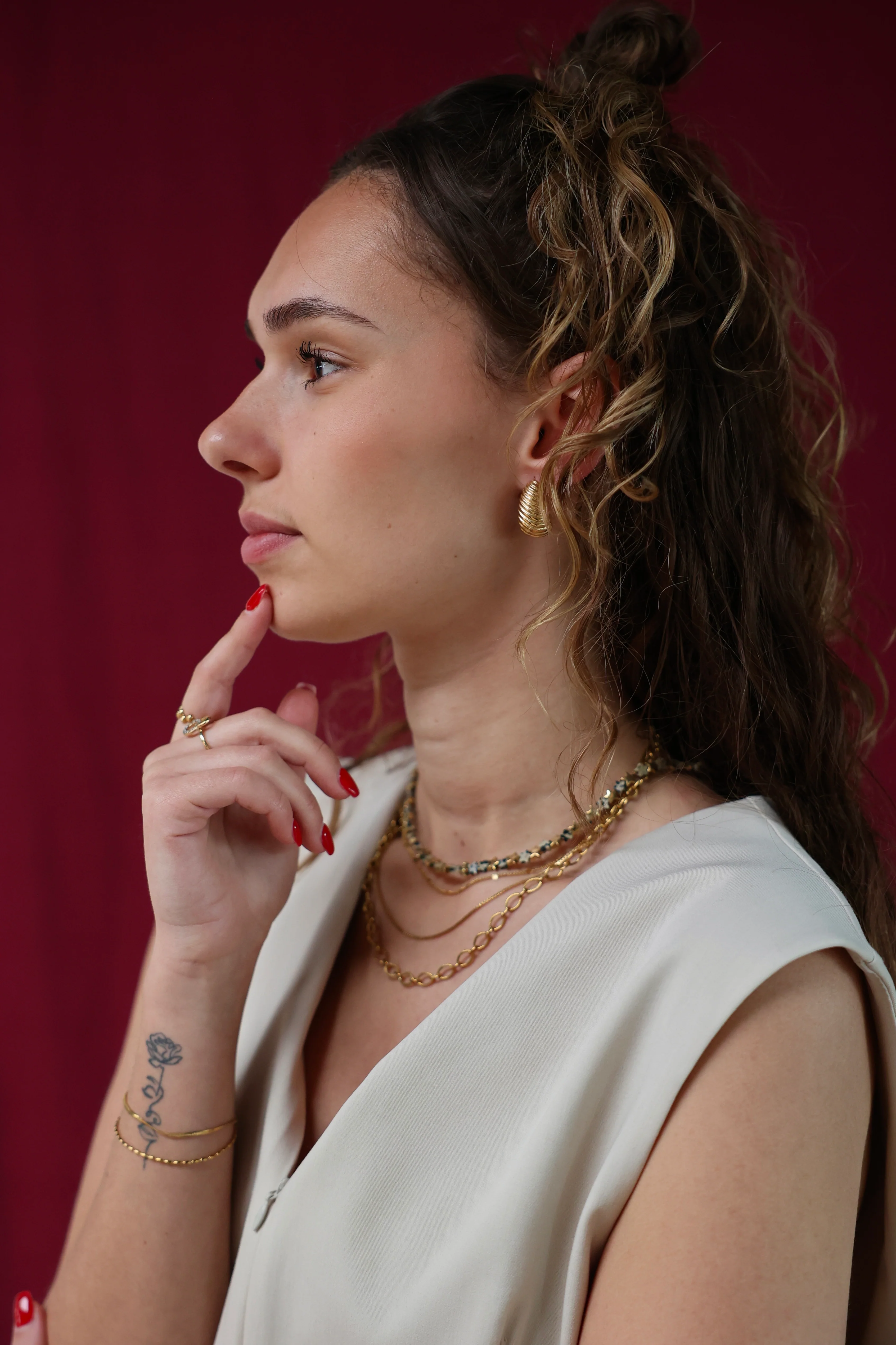 Rubis - Boucles d'oreilles - Acier inoxydable - Image 6