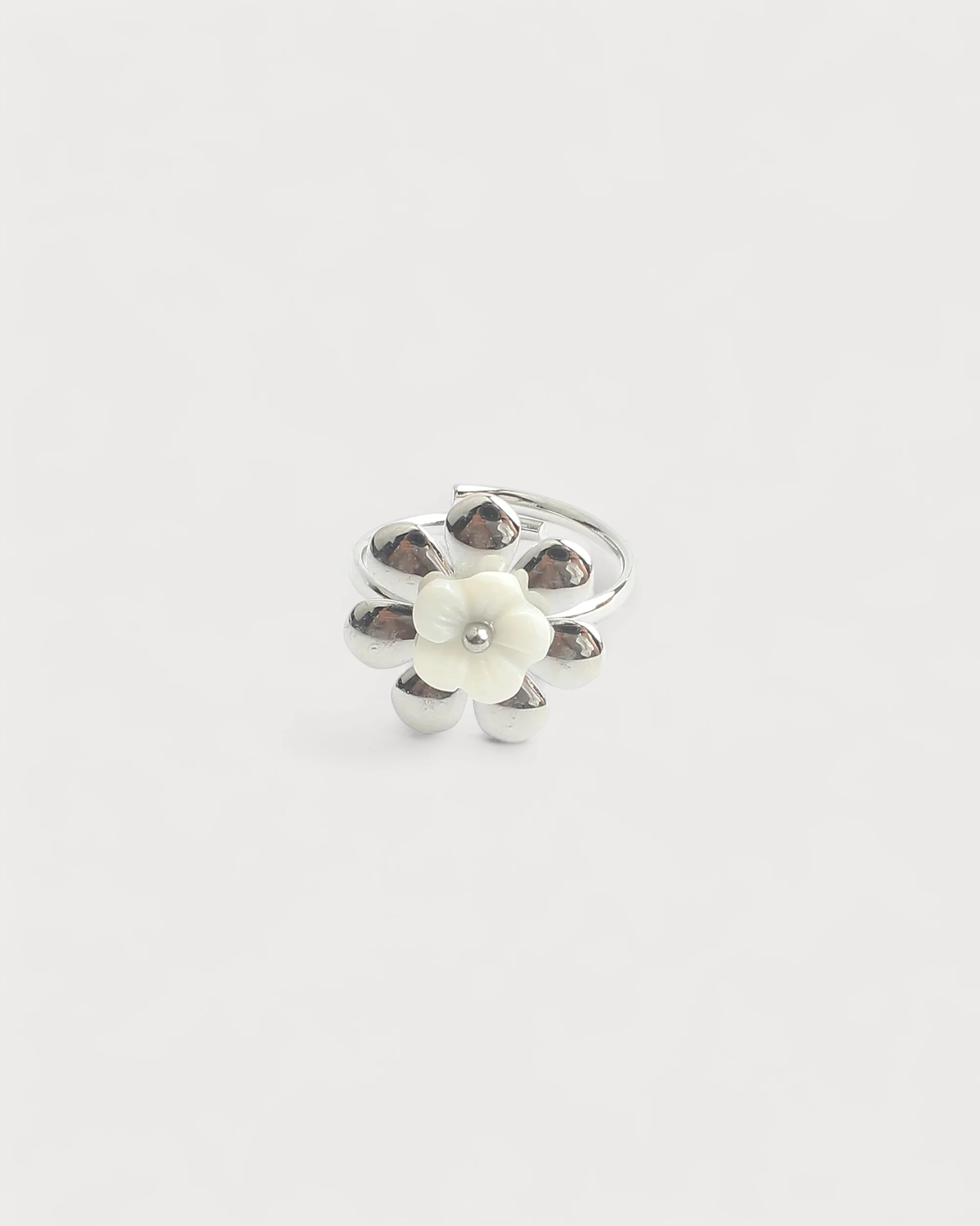 Fleur de coquillage - Bague - Acier inoxydable - Ajustable - Image 3