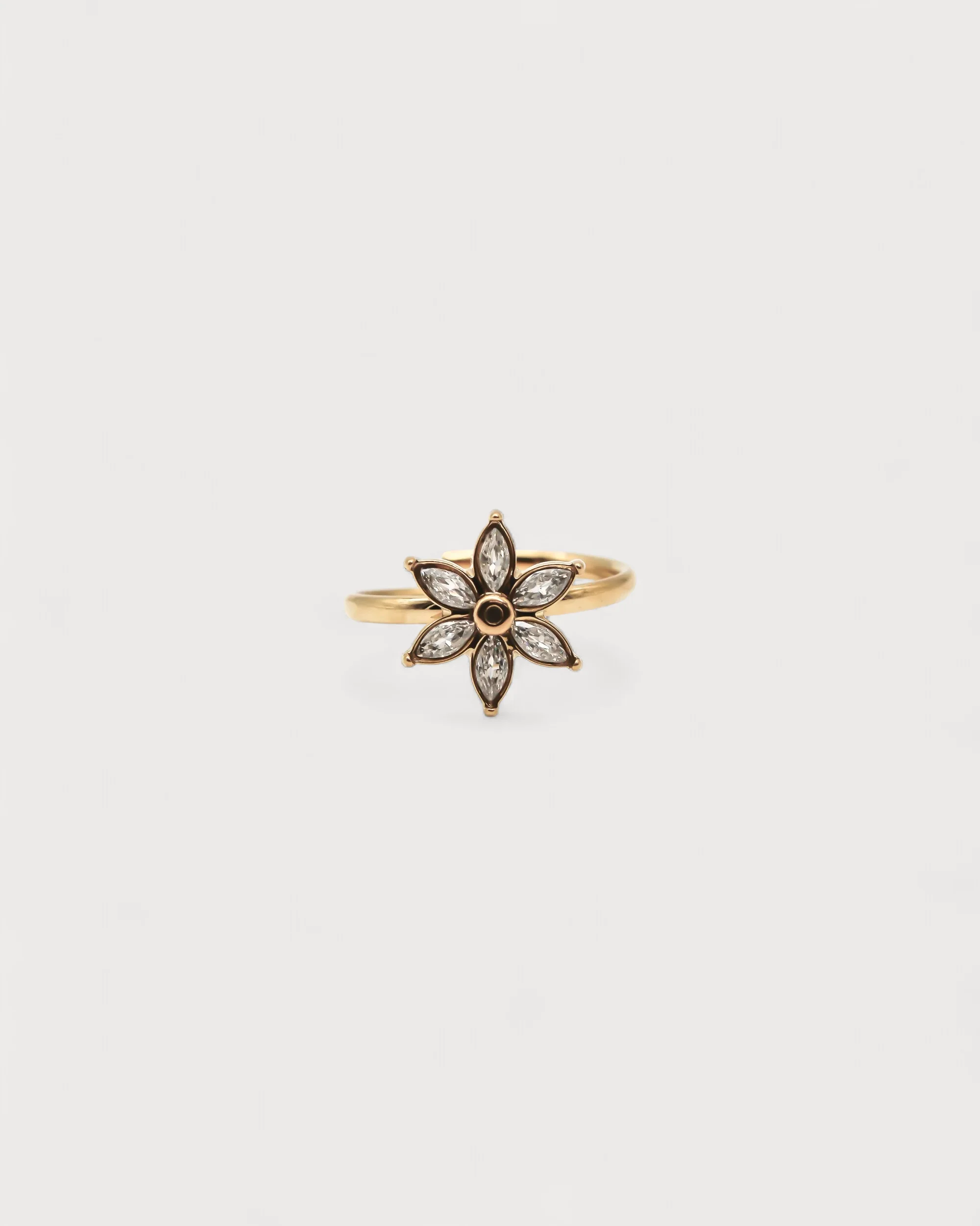 shiny flower - Bague - Acier inoxydable - Ajustable