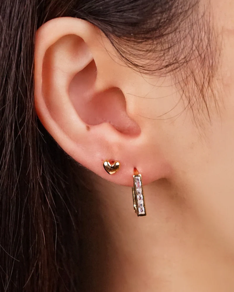 Solid Heart - Clou - Boucles d'oreilles - Acier inoxydable - Image 4
