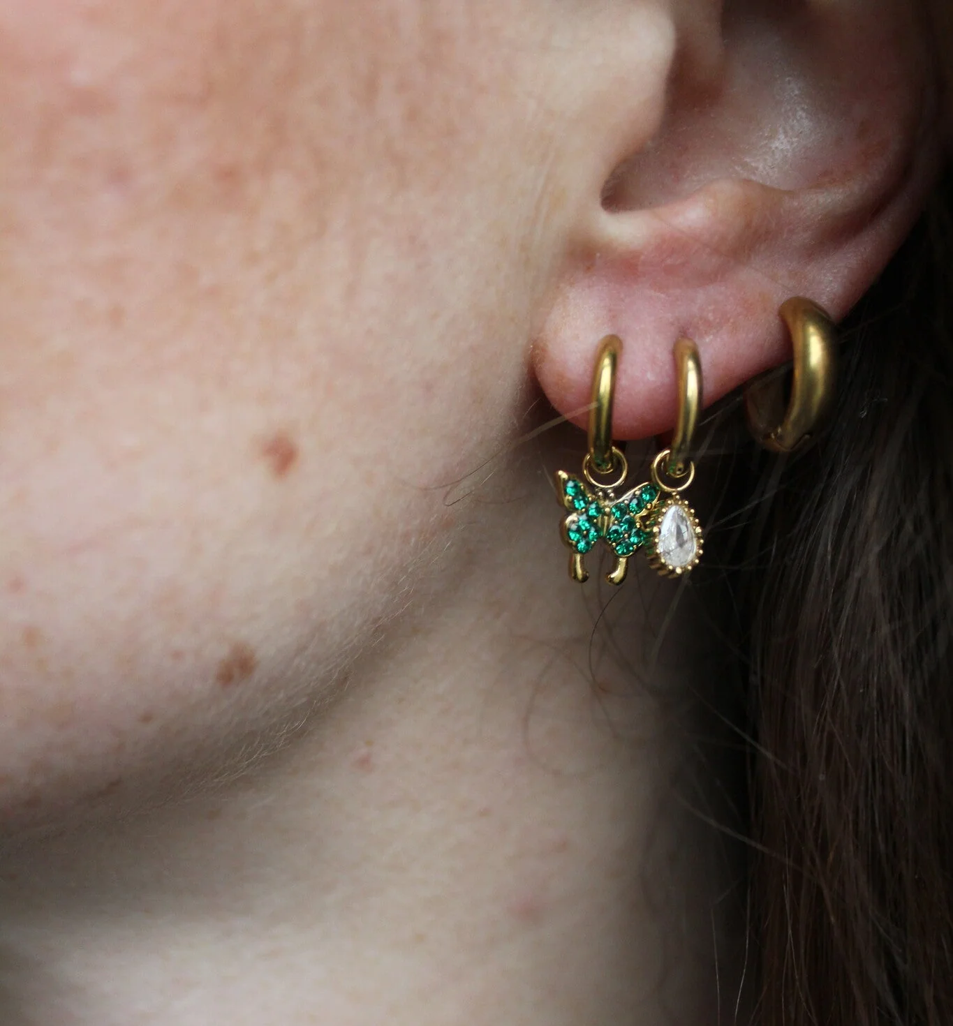 Papillon étincelant - Boucles d'oreilles - Acier inoxydable - Image 4