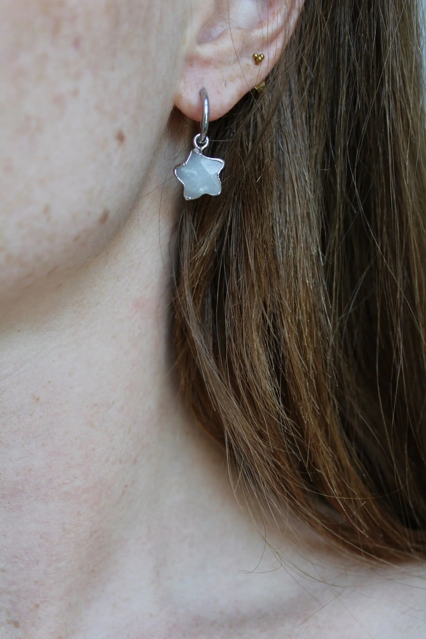 Étoilé - Boucles d'oreilles - Pierre naturelle - Acier inoxydable - Image 6