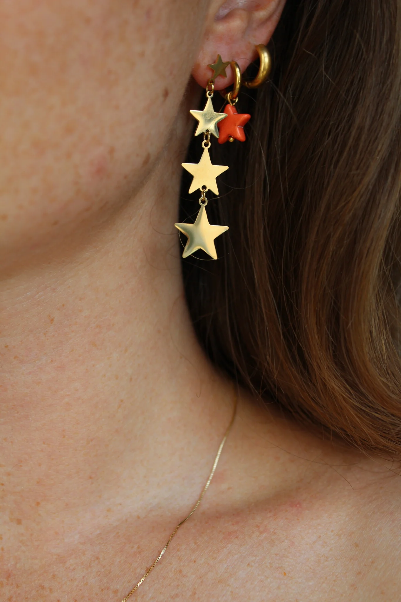 Étoiles, étoiles, étoiles - Boucles d'oreilles - Acier inoxydable - Image 4